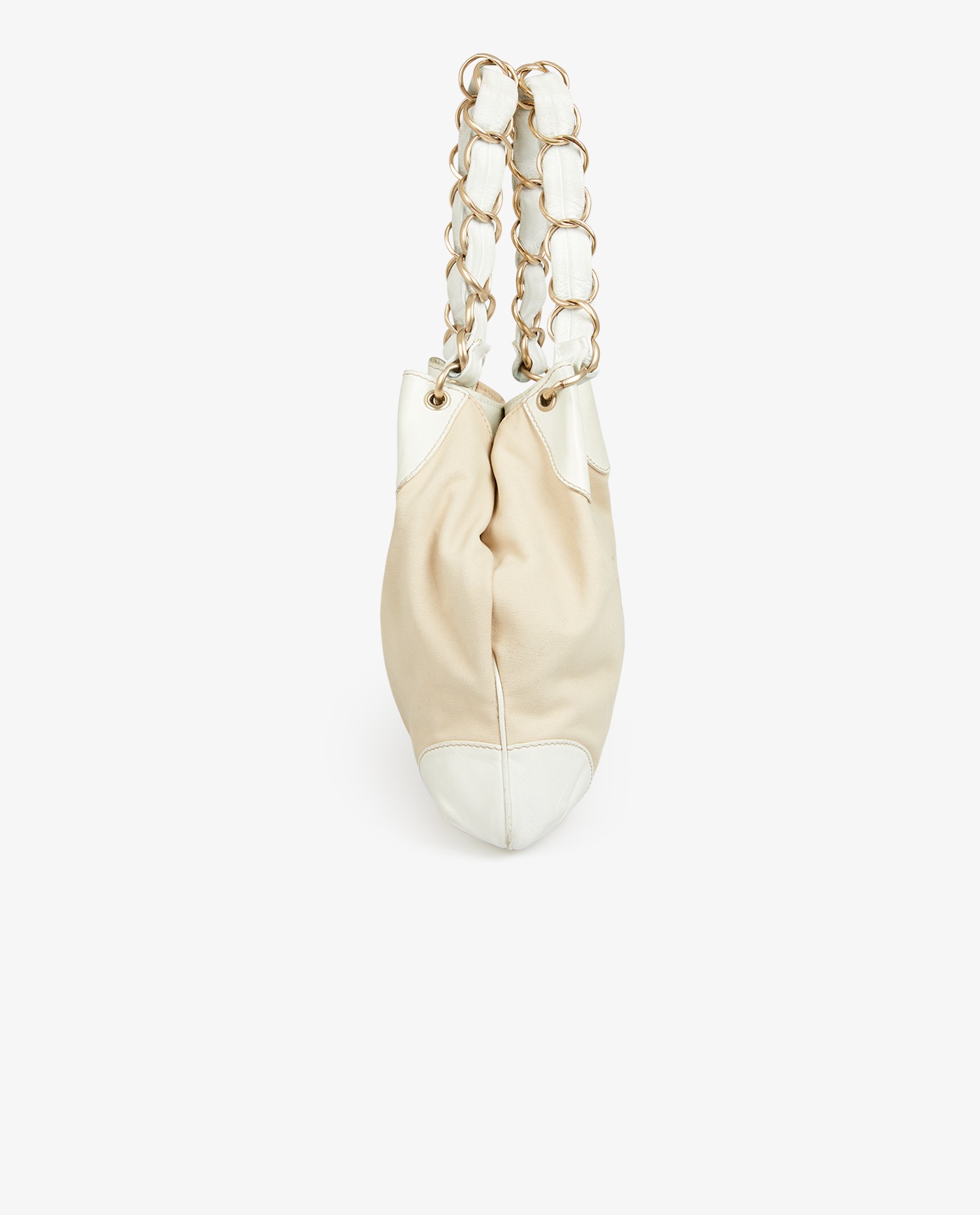 Chanel beige canvas and leather bag - Image 2