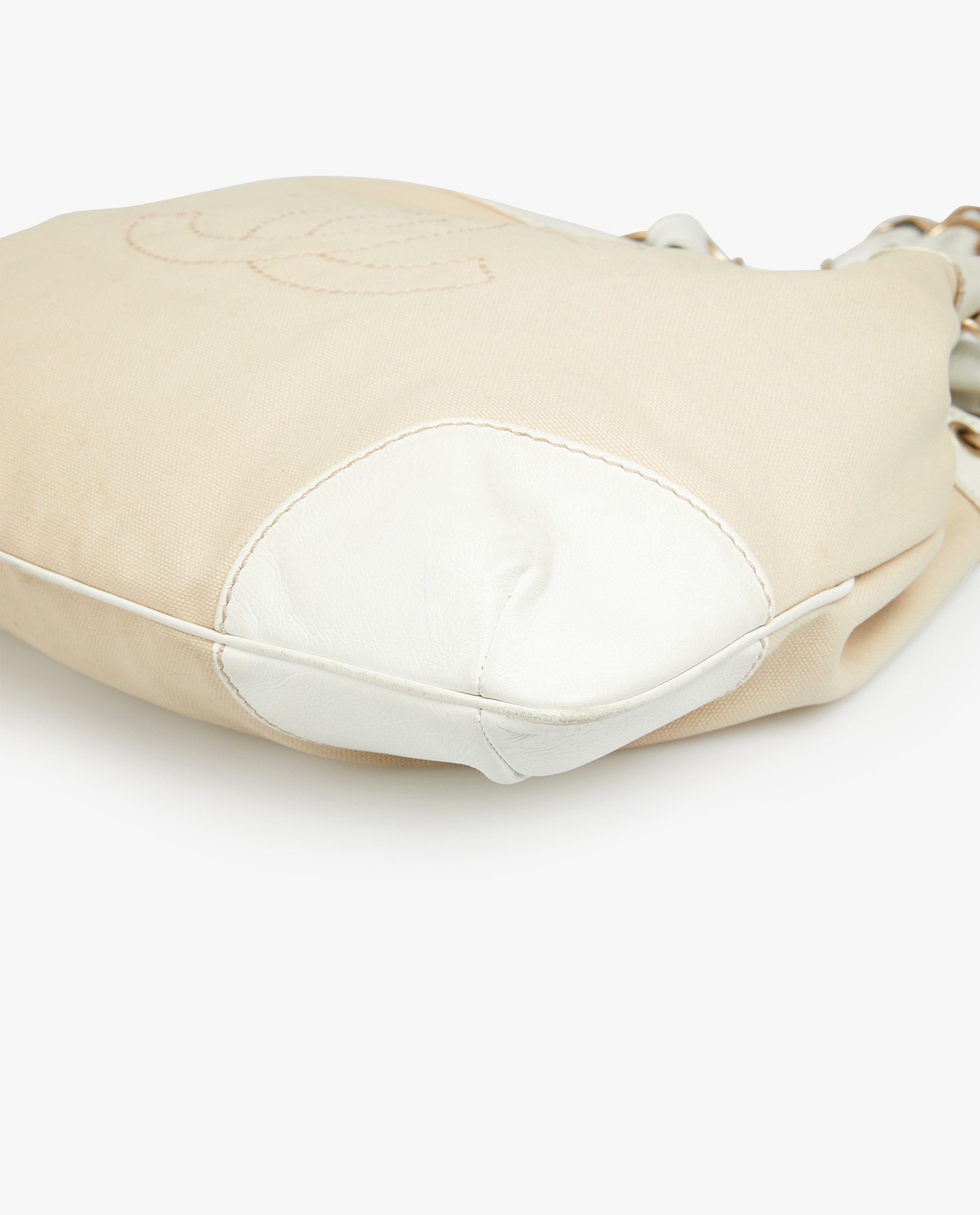 Chanel beige canvas and leather bag - Image 4
