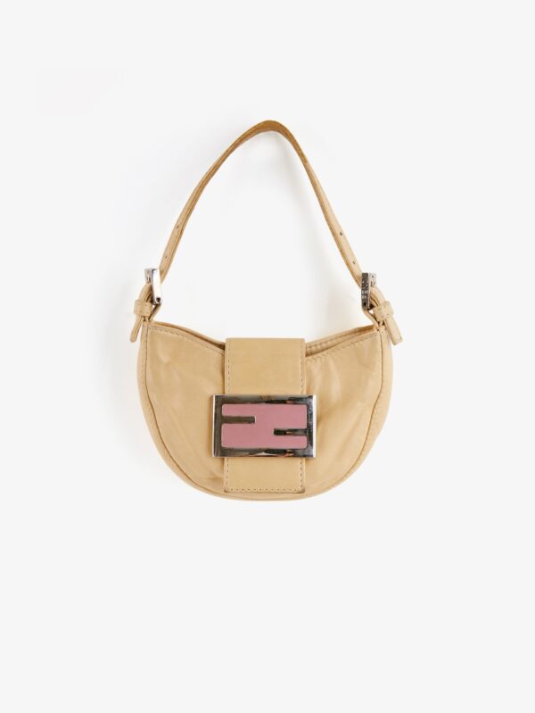Acheter Mini sac Fendi Croissant vintage cuir beige