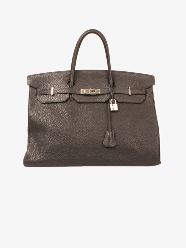 Buy Birkin 40 Hermès leather Fjord black