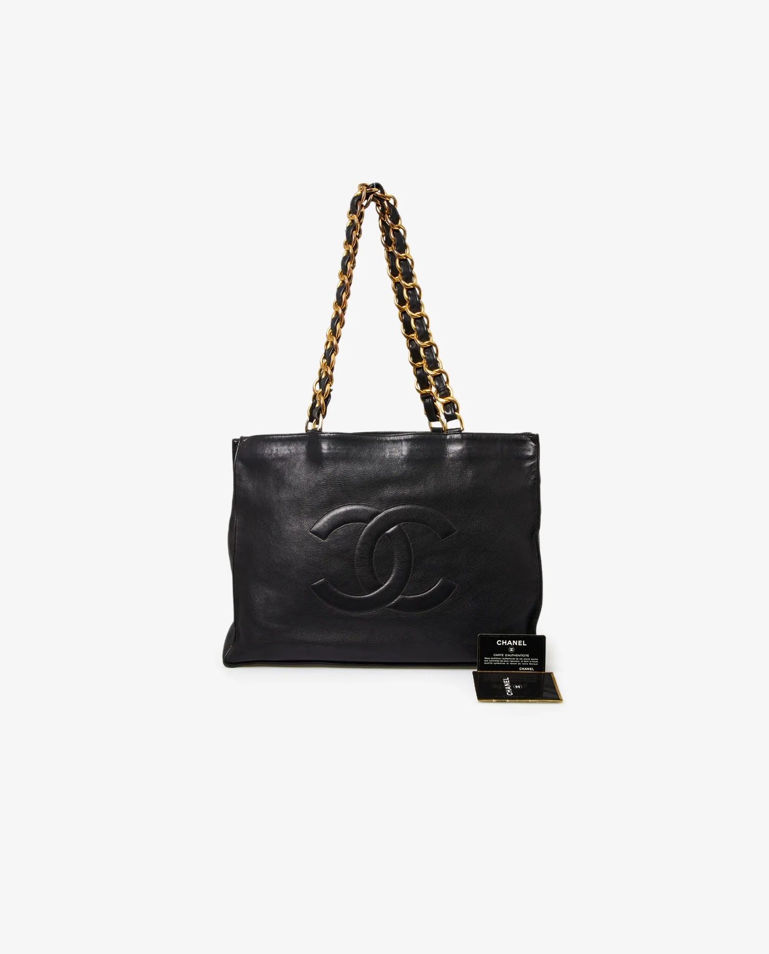 Cabas Chanel cuir noir vintage 90' - Photo 12