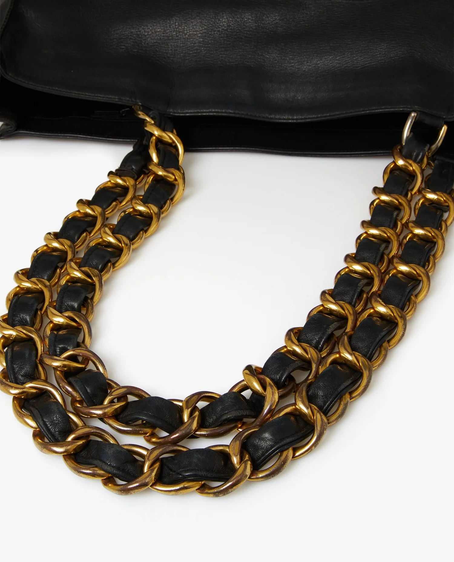 Cabas Chanel cuir noir vintage 90' - Photo 8