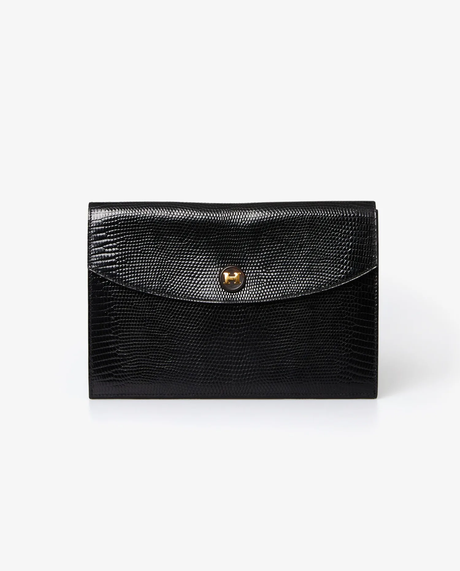 Pochette Hermès Rio Varan Salvator noir - Photo 1