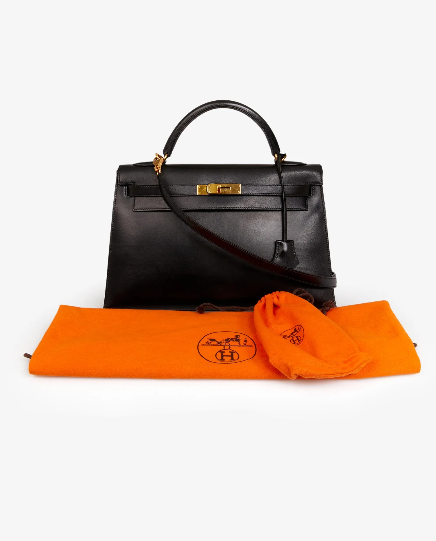 Kelly II 32 Hermès sellier box noir - Photo 14