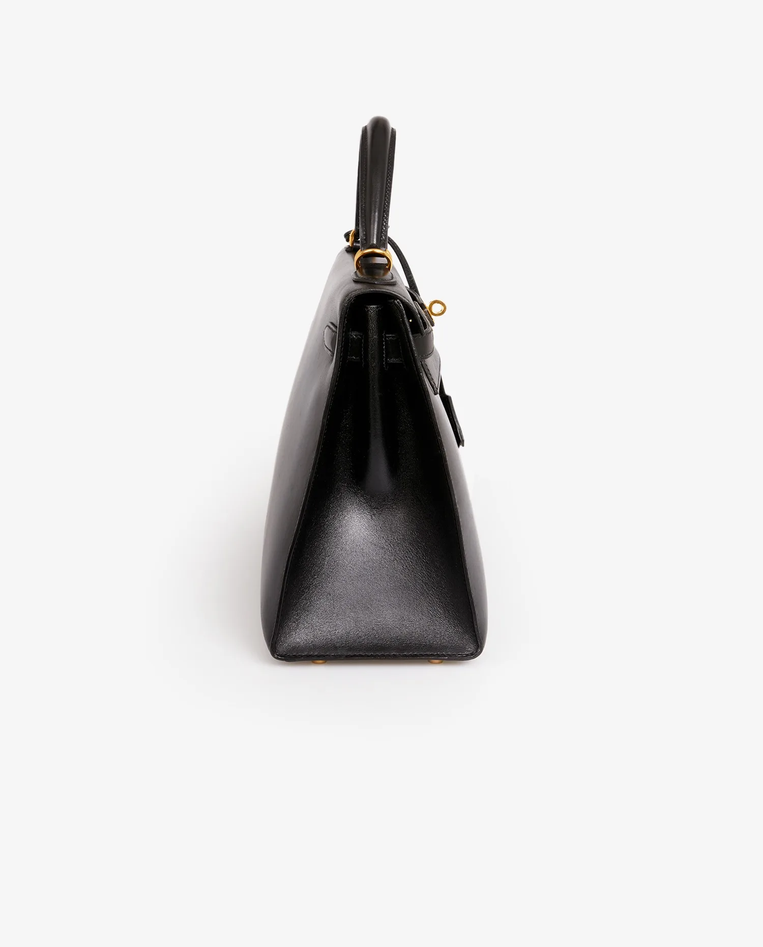 Sac Kelly II 32 Hermès sellier box noir vue latérale