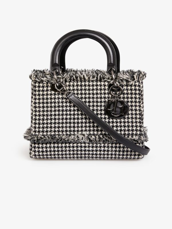 Buy Lady Dior Black and White Houndstooth Bag