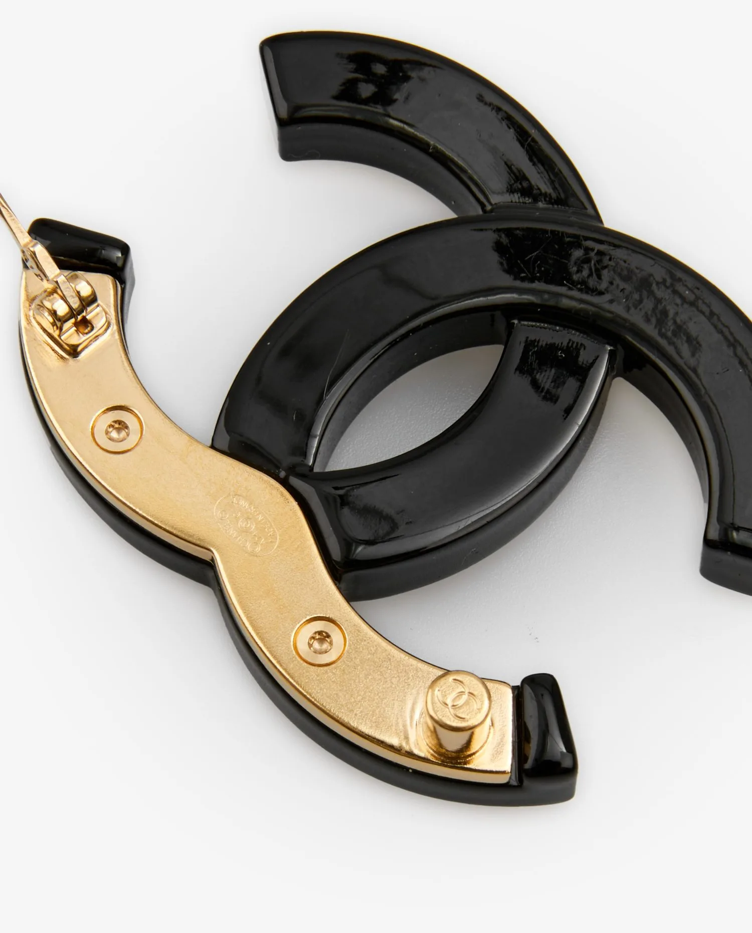 Broche Chanel noire et strass - Photo 4