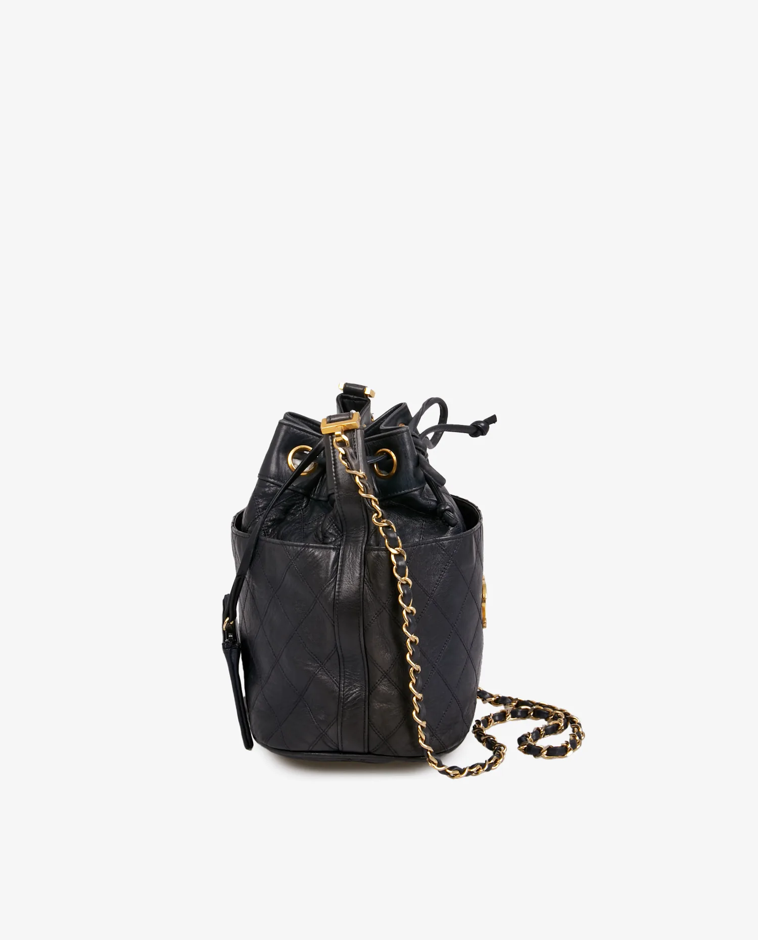 Vintage Chanel navy blue bucket bag - Photo 3