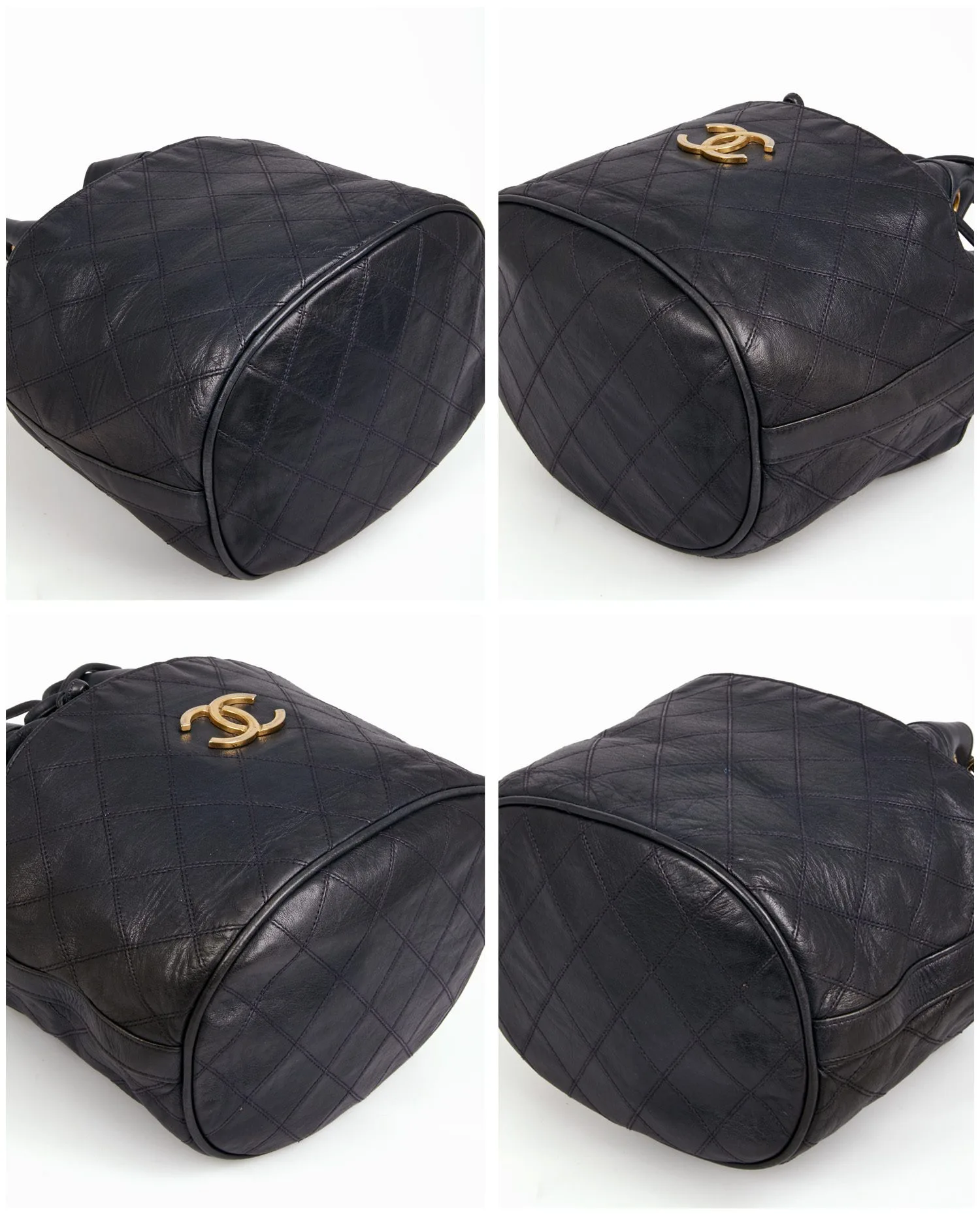 Vintage Chanel navy blue bucket bag - Photo 6