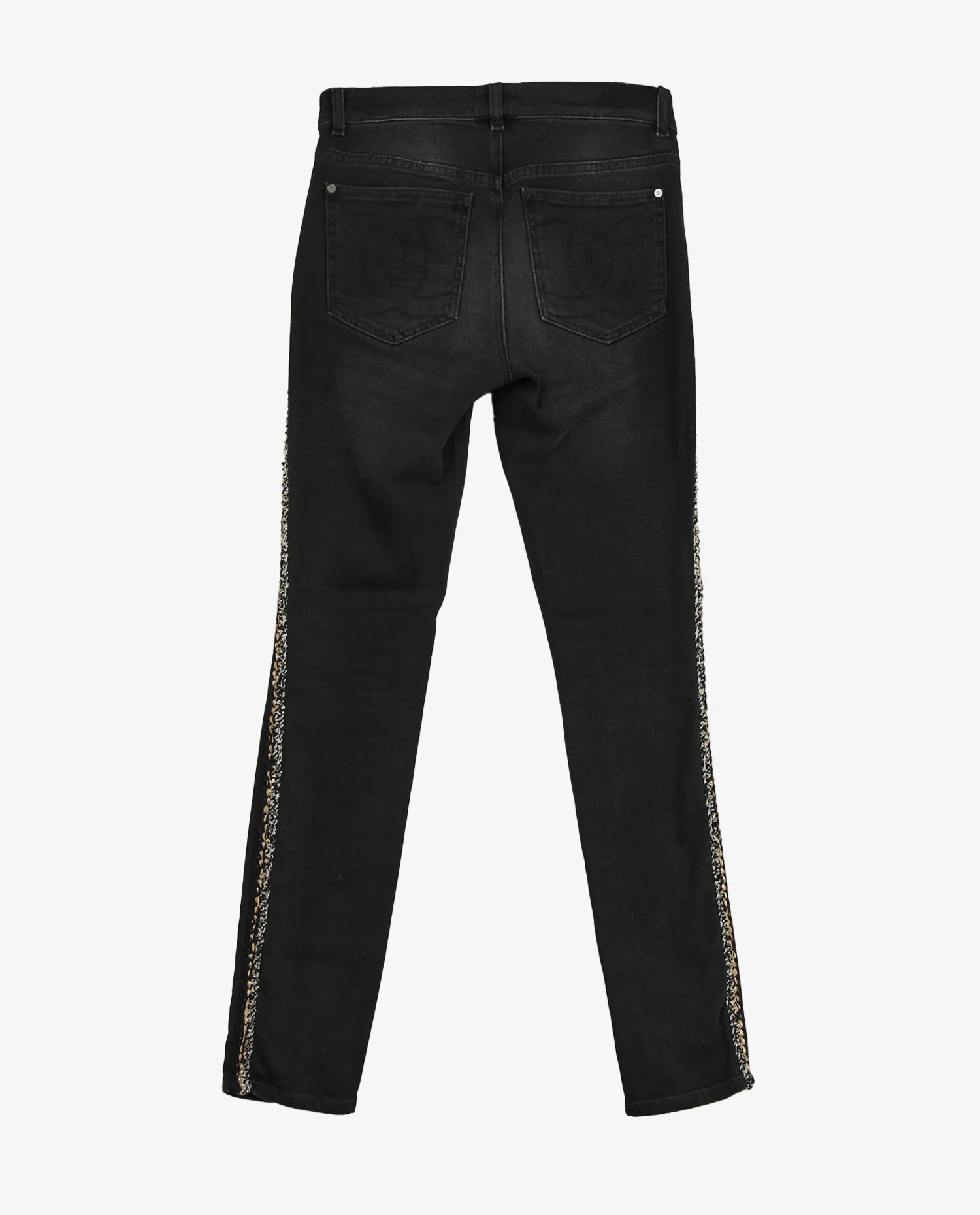 Jean Chanel denim noir et tweed - Photo 2