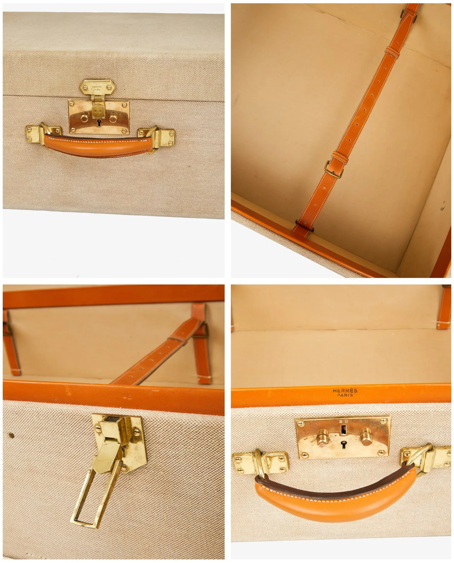 Valise Hermès toile et cuir vintage - Photo 11