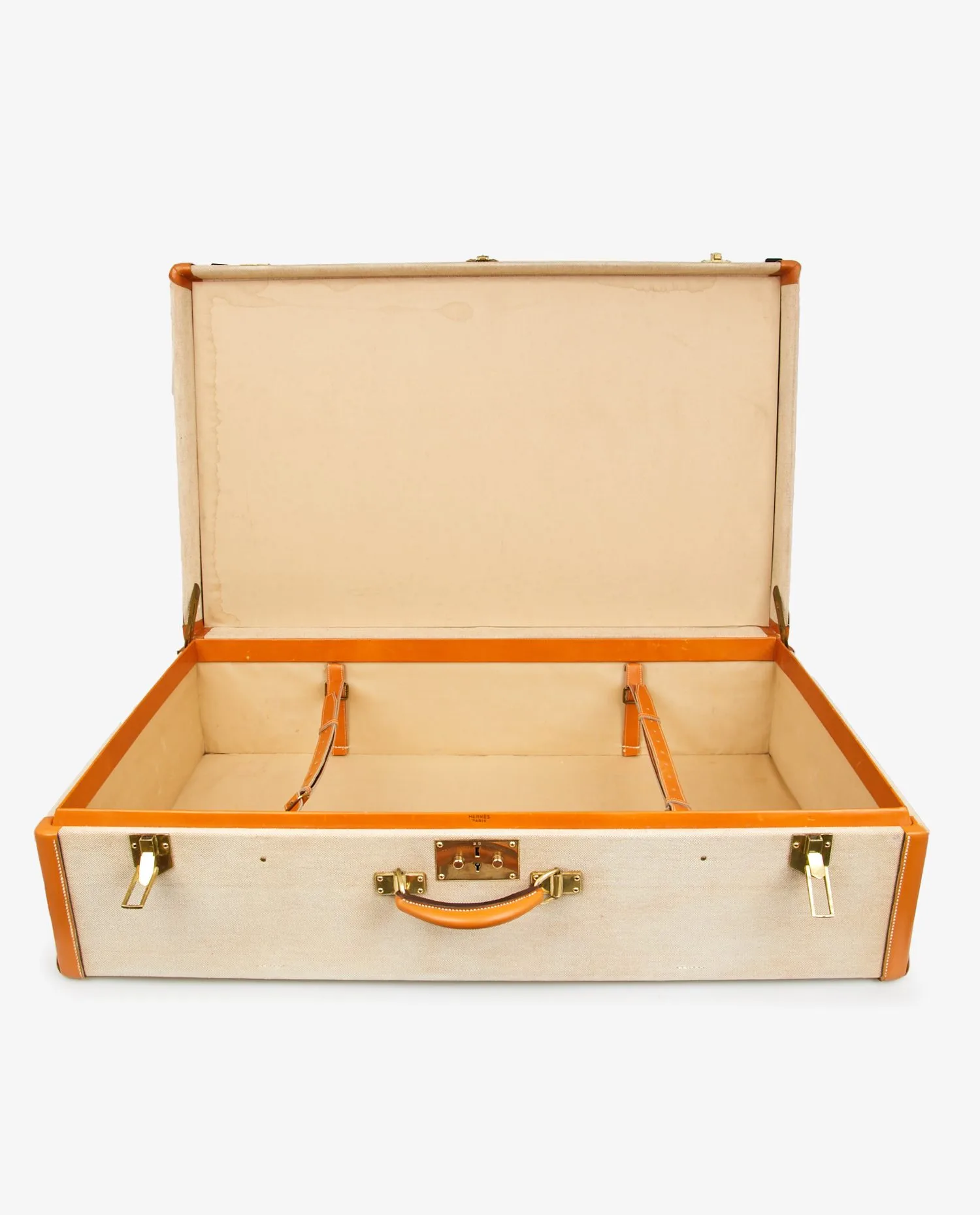 Valise Hermès toile et cuir vintage - Photo 2