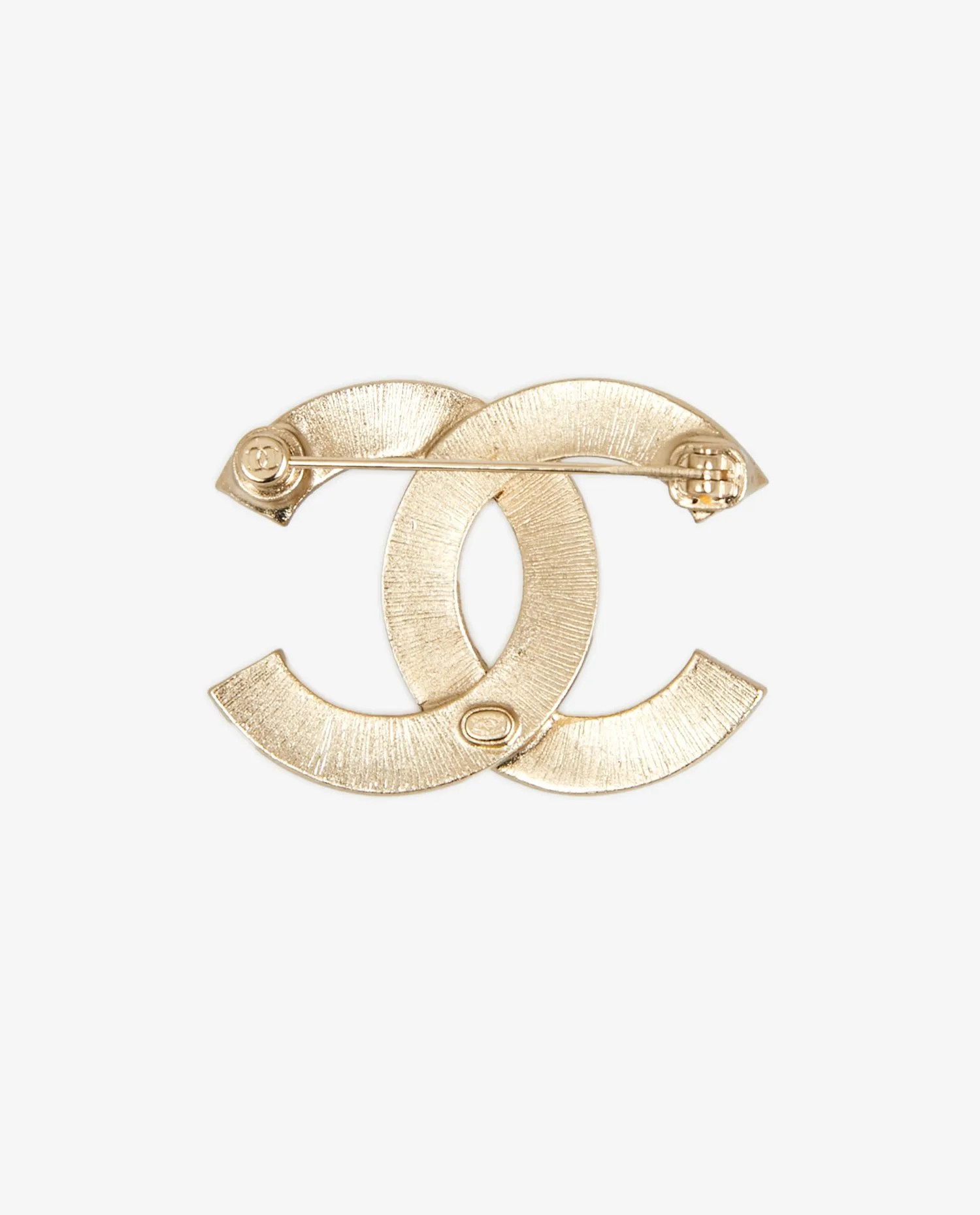 CC Chanel champagne metal brooch - Photo 2