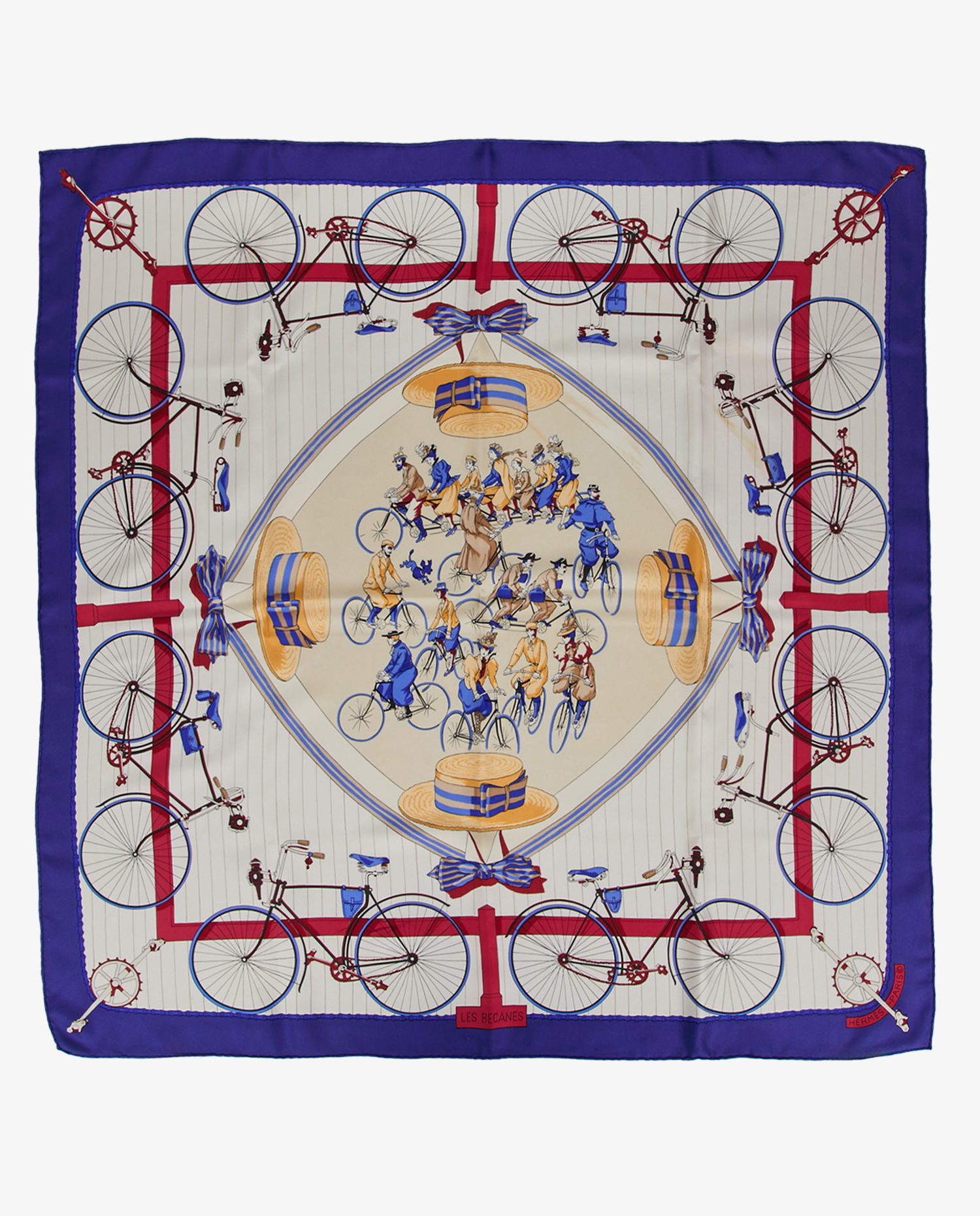 Carré Hermès soie " Les Bécanes"