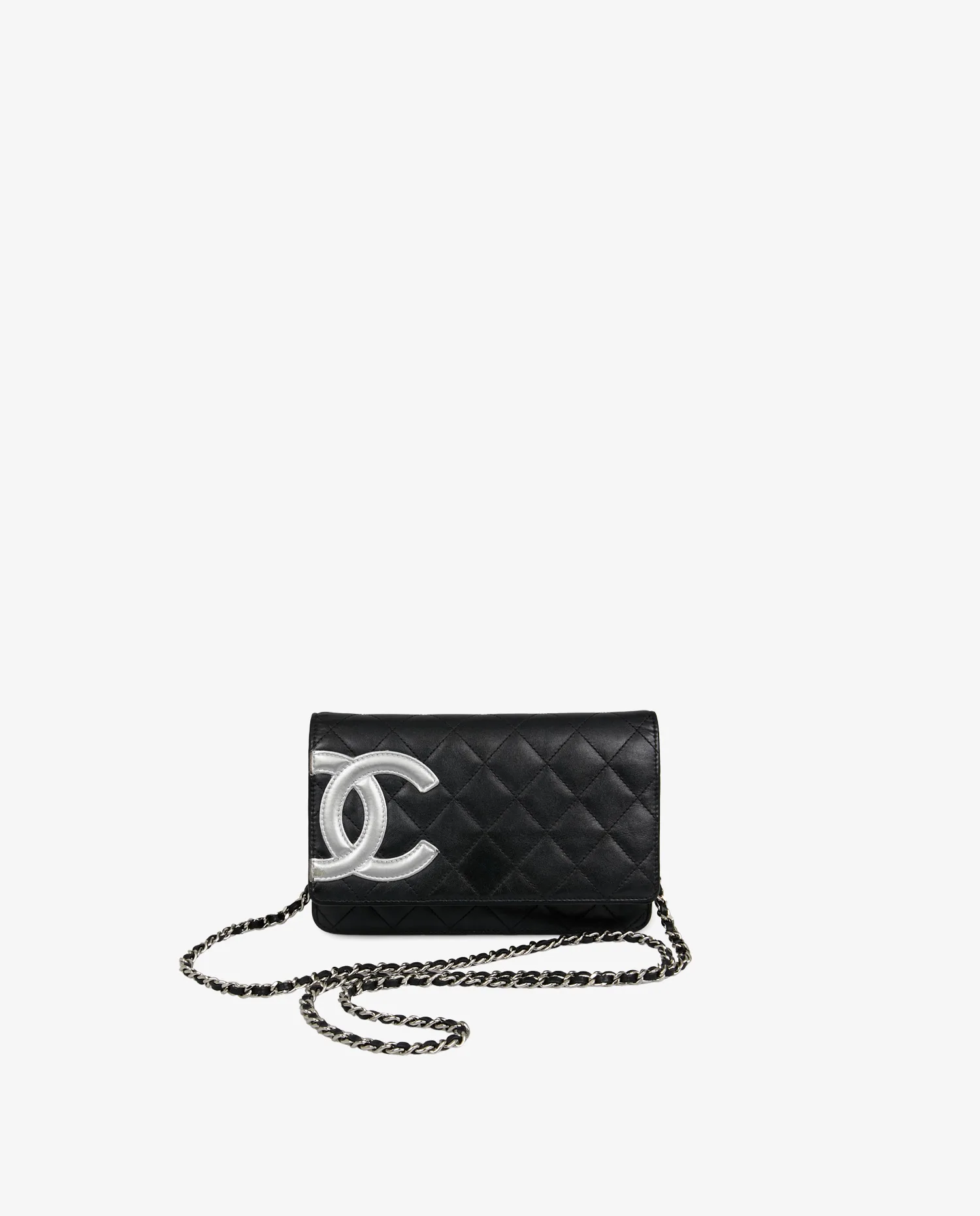 Wallet on Chain Chanel noir et CC argent - Photo 1
