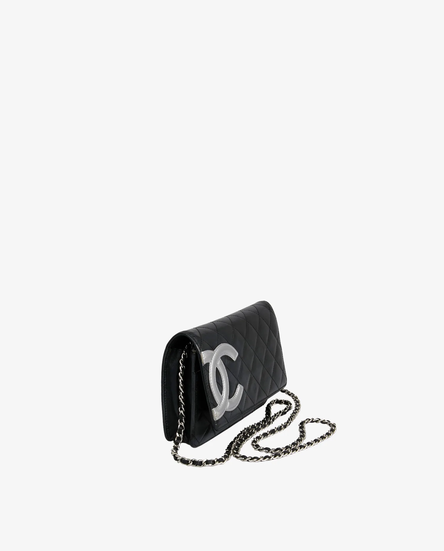 Wallet on Chain Chanel noir et CC argent - Photo 2