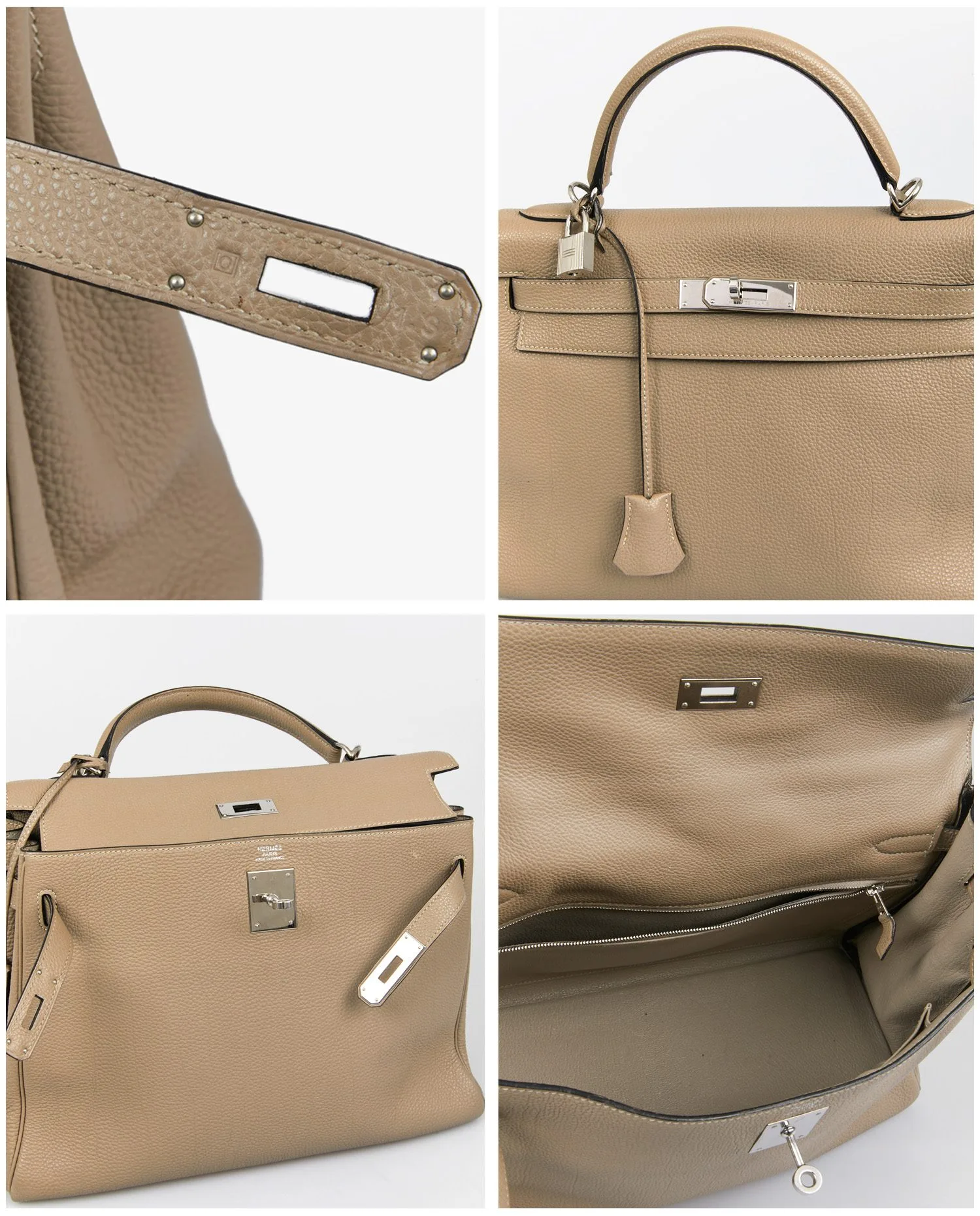 Sac Kelly II Hermès cuir togo Trench - Photo 8