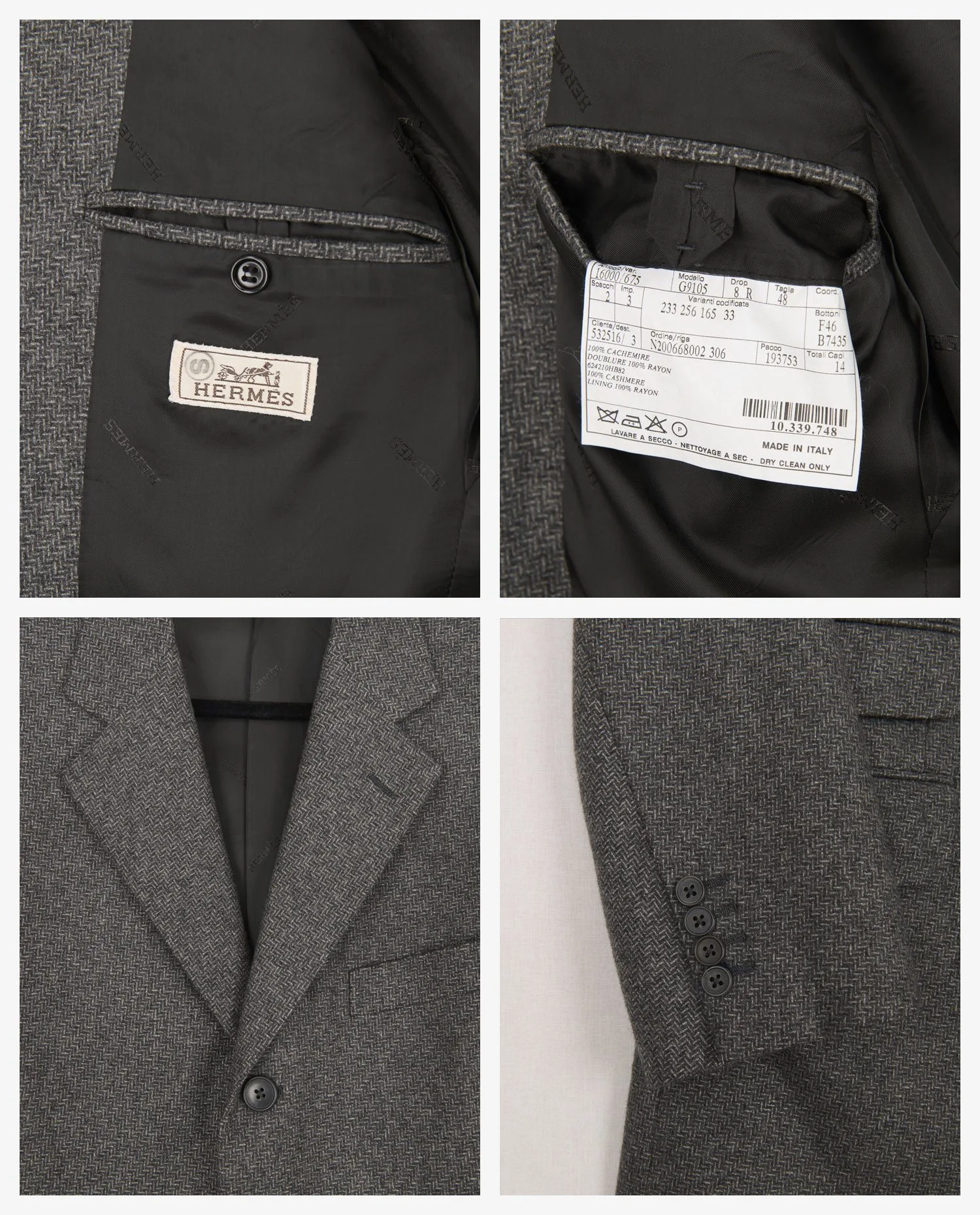 Grey cashmere Hermès jacket - Photo 4
