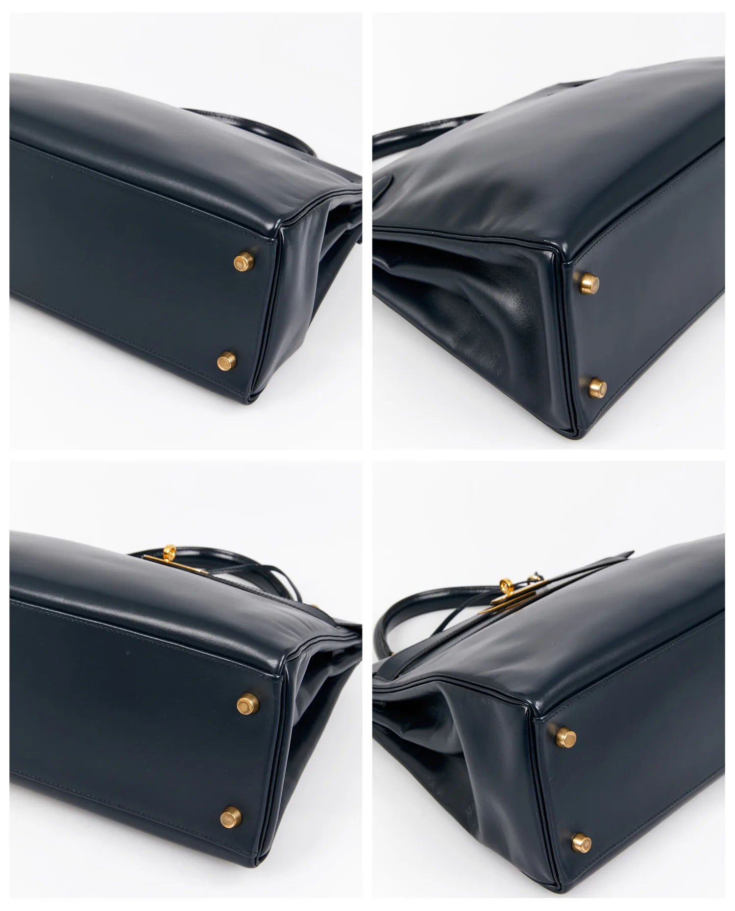 Kelly 32 bag Hermès box navy blue - Photo 6