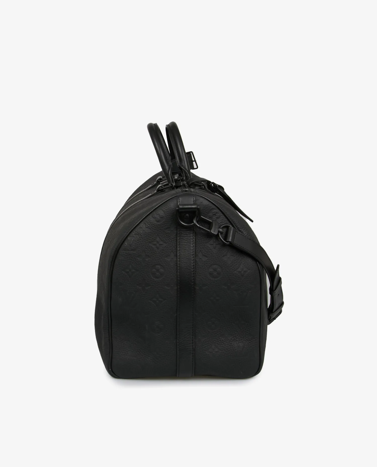 Keepall 50 Louis Vuitton cuir embossé noir - Photo 3