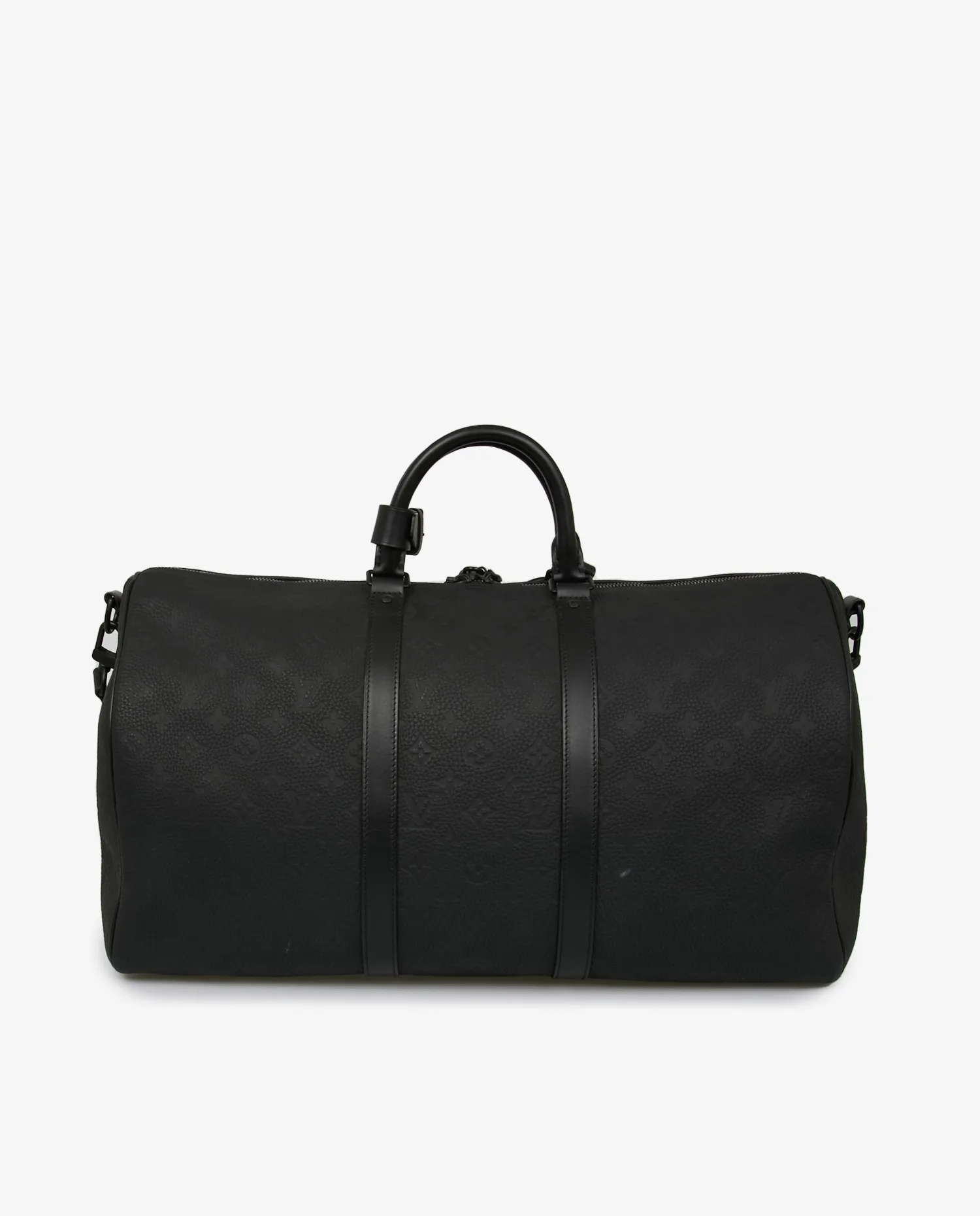 Keepall 50 Louis Vuitton cuir embossé noir - Photo 4