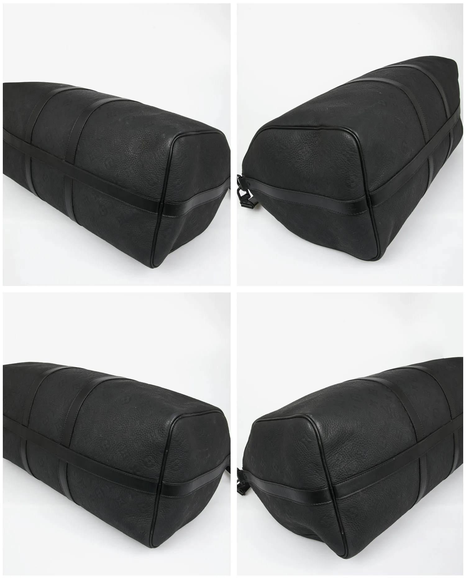 Keepall 50 Louis Vuitton cuir embossé noir - Photo 6