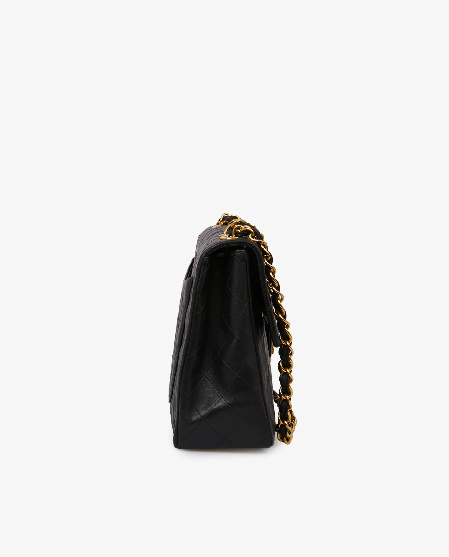 Sac Maxi Jumbo Chanel vintage cuir matelassé noir - Photo 3