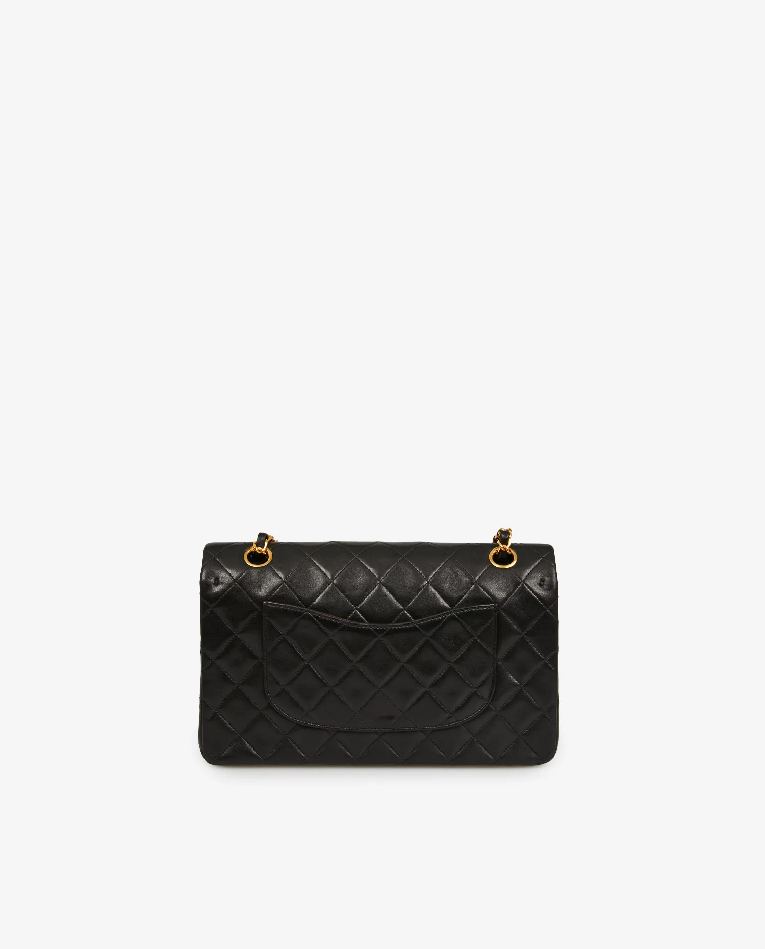 Sac Chanel Double Flap vintage cuir agneau noir - Photo 4