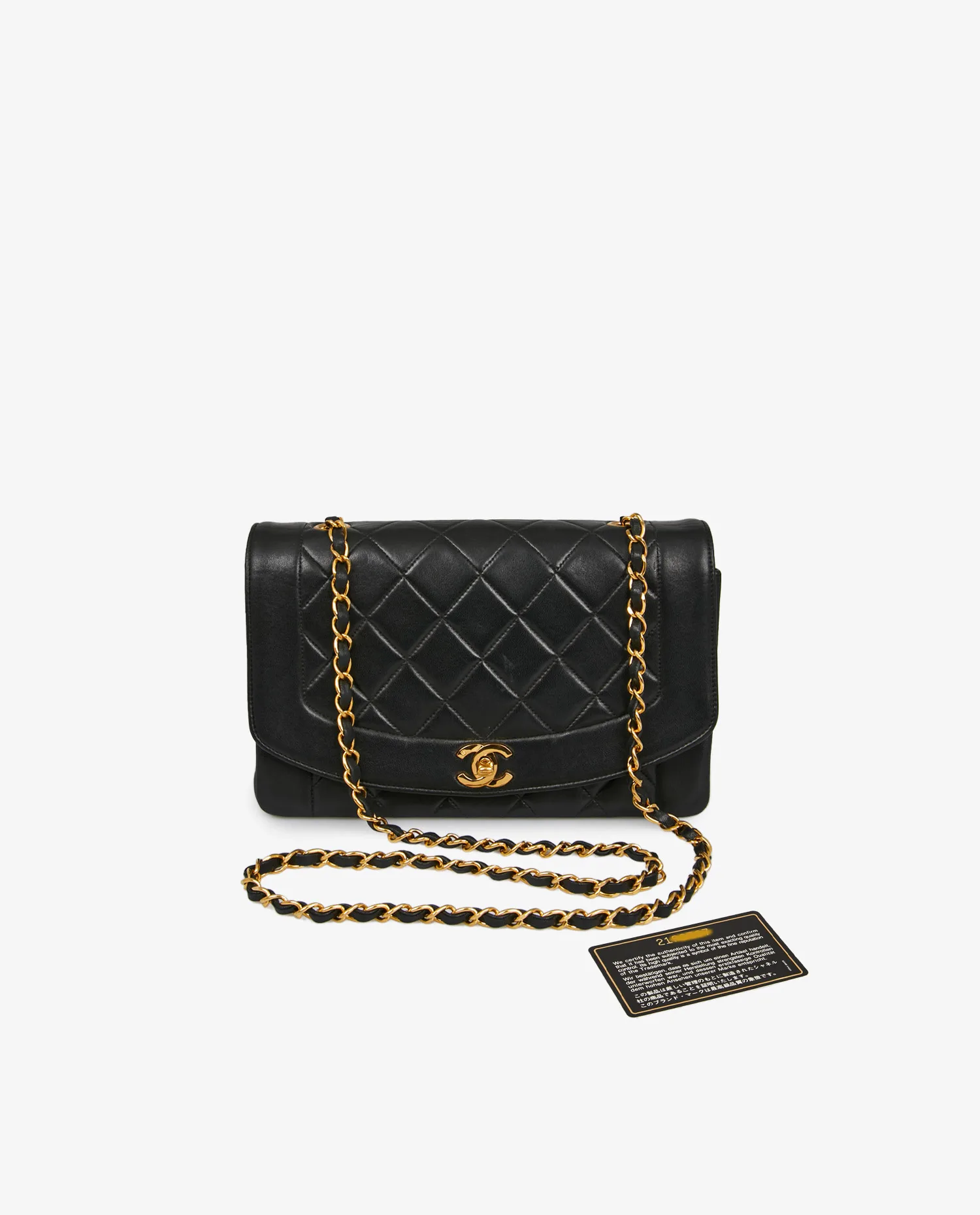 Sac vintage Diana Chanel cuir agneau noir - Photo 8