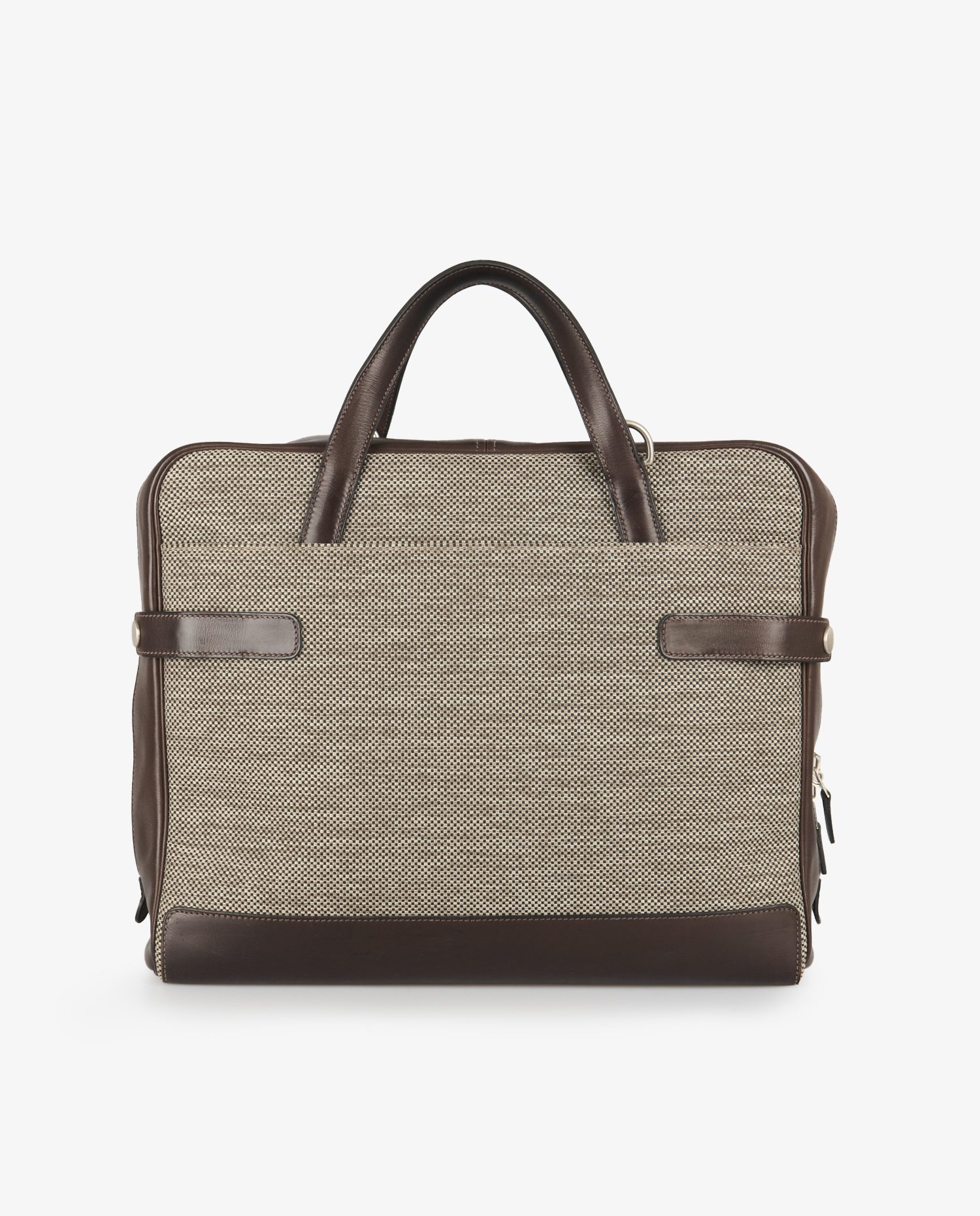 Sac Hermès "Calèche-Express" toile et cuir - Image 4