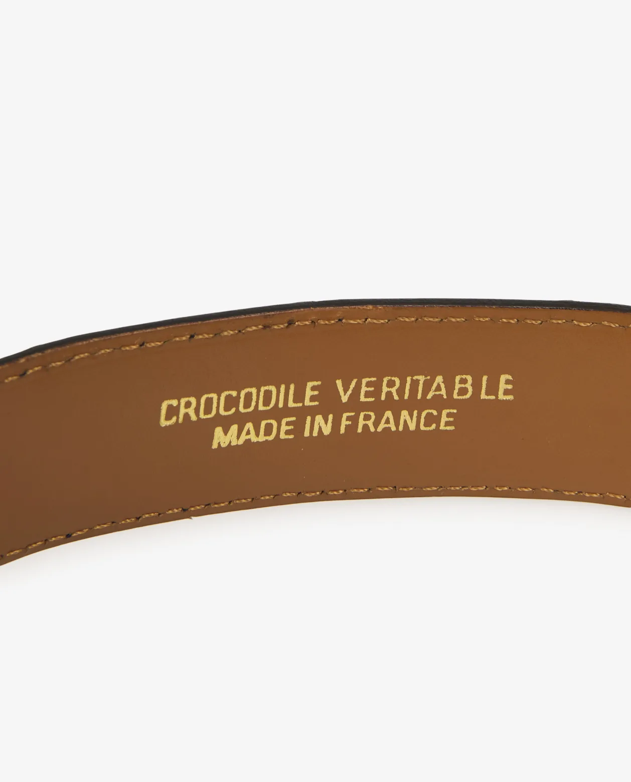 Ceinture vintage Franck Namani crocodile noir - Photo 5