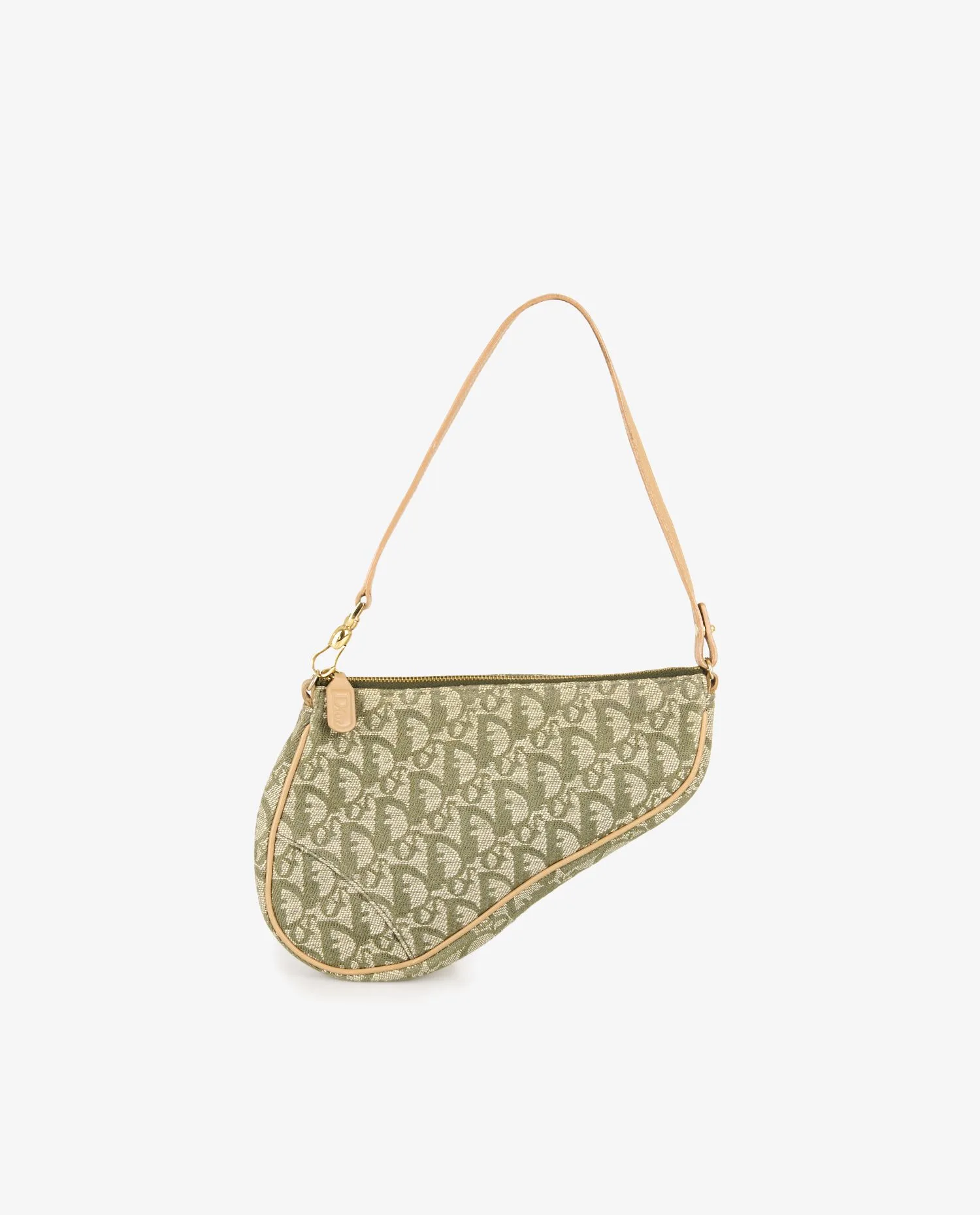 Mini Saddle Dior vintage Monogram vert - Photo 1