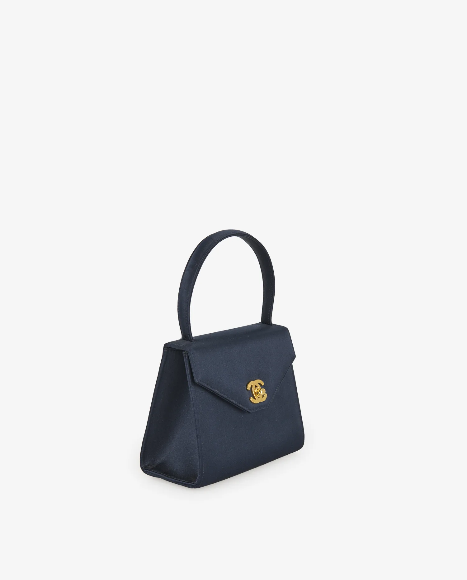 Chanel evening bag vintage black satin - Photo 2