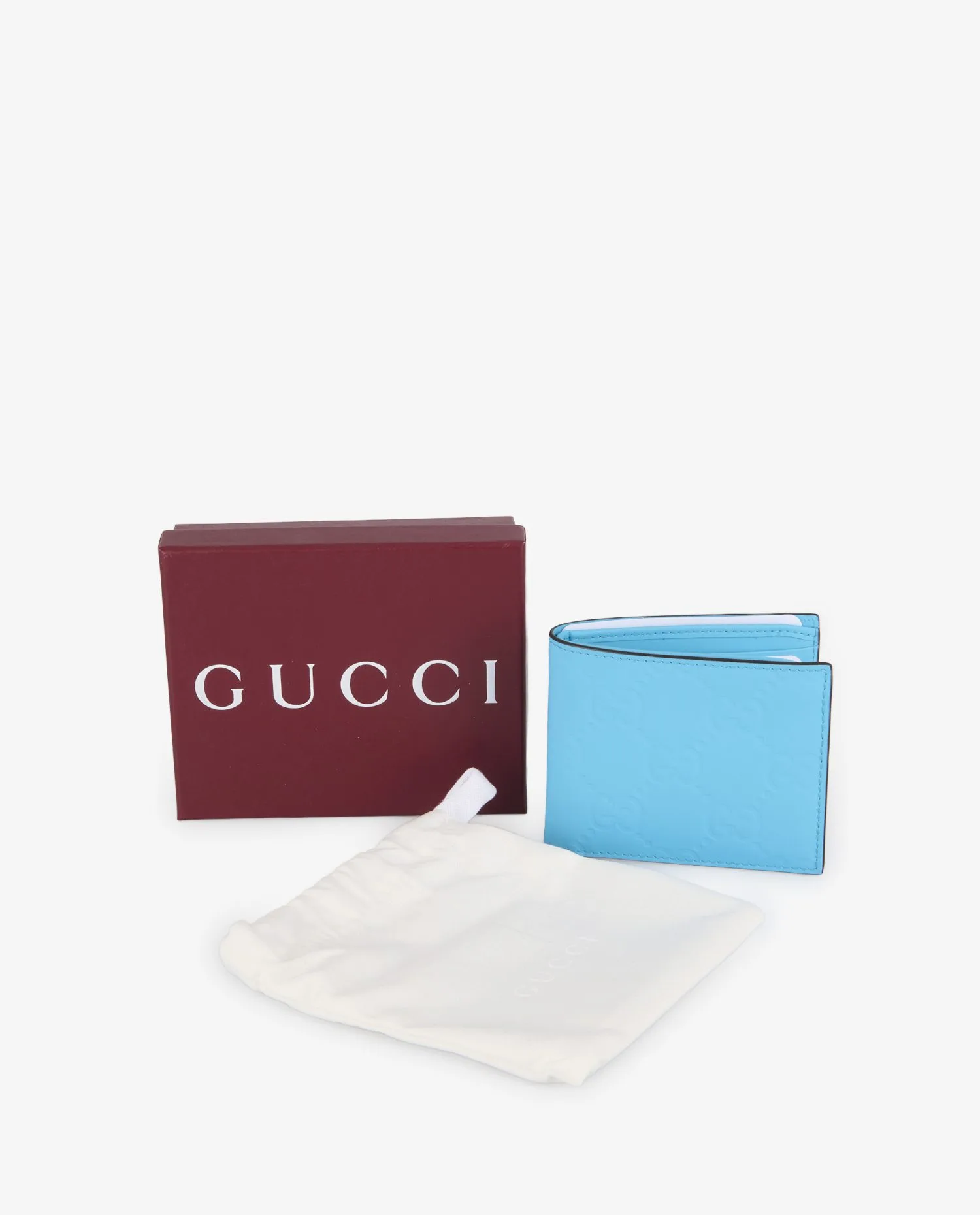 Portefeuille Gucci "Rubber Effect" bleu ciel - Photo 6