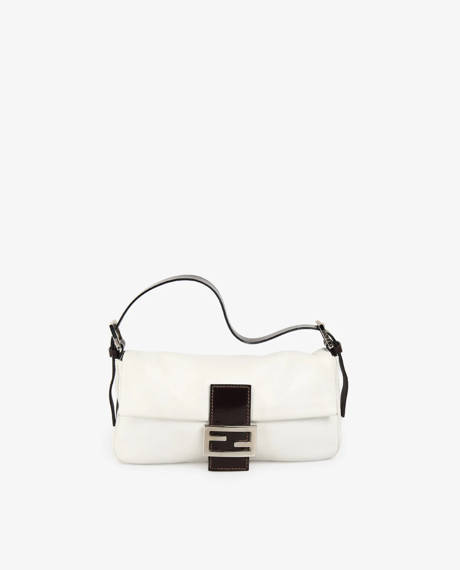 Sac Baguette Fendi vintage cuir blanc - Photo 1
