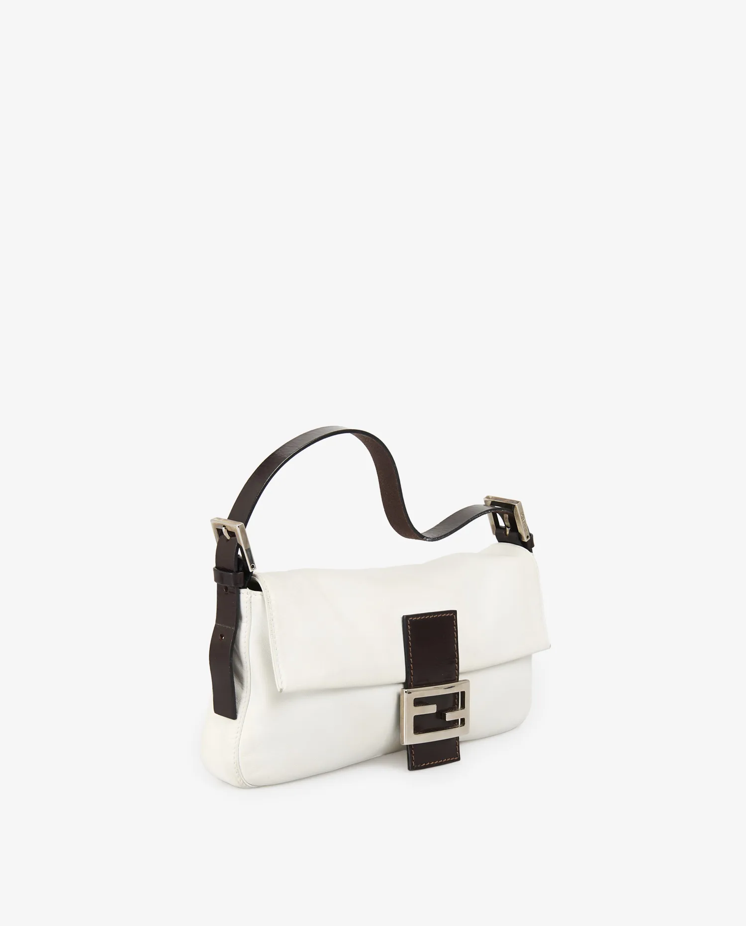 Sac Baguette Fendi vintage cuir blanc - Photo 2