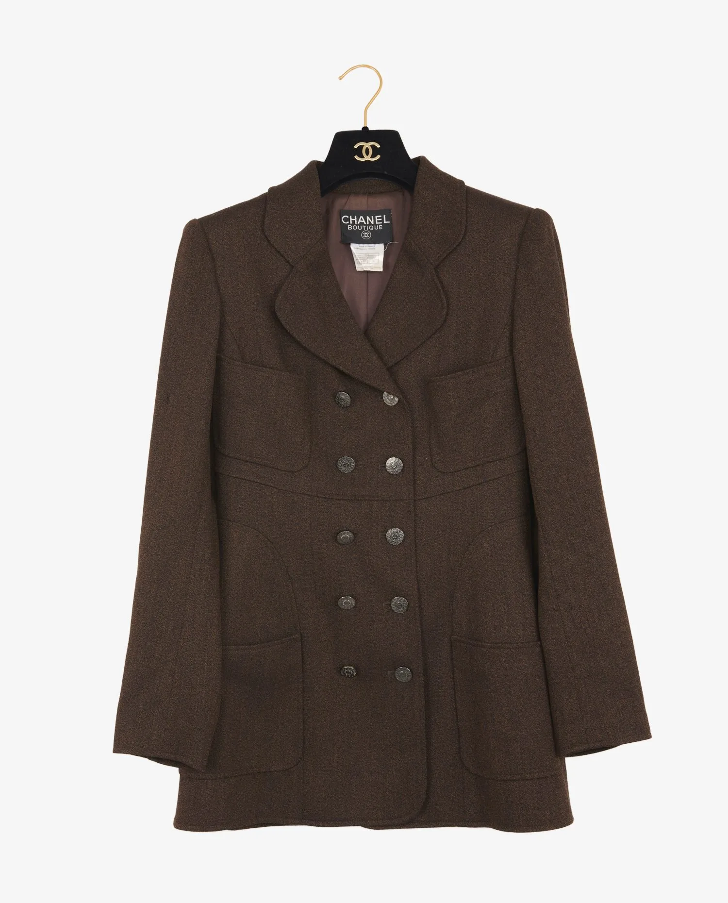 Chanel vintage brown wool jacket - Photo 1