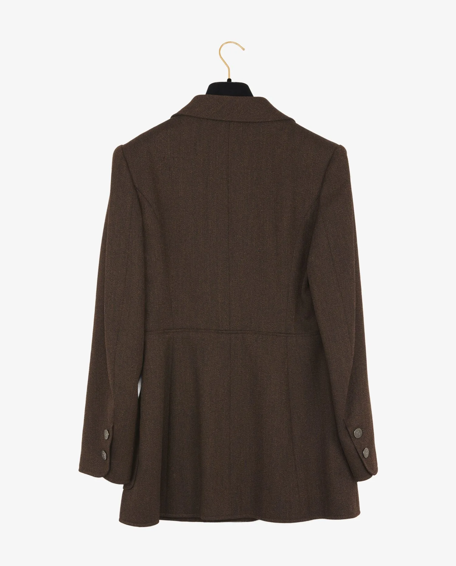 Chanel vintage brown wool jacket - Photo 2