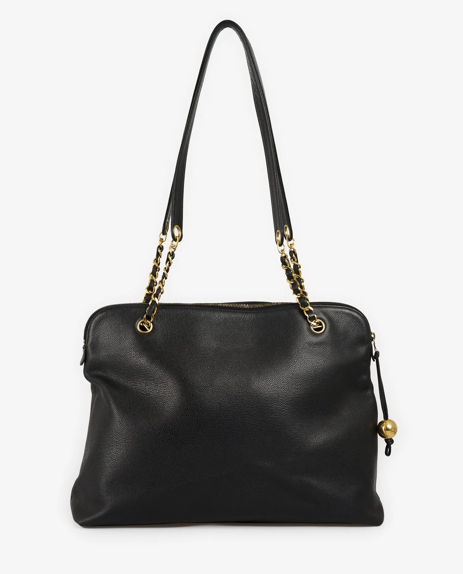 Grand cabas Chanel vintage cuir caviar noir - Photo 4