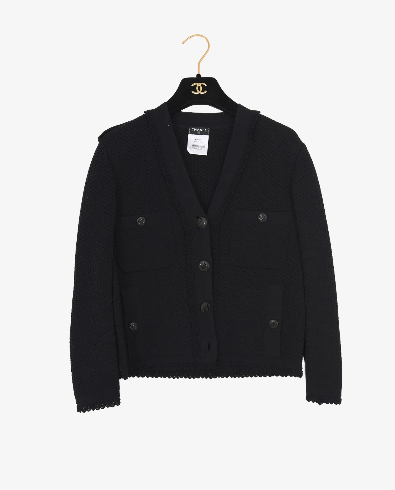 Gilet Chanel coton noir - Photo 1