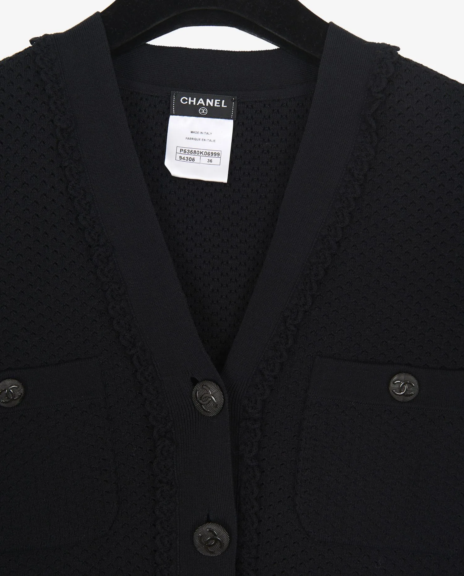 Gilet Chanel coton noir - Photo 4