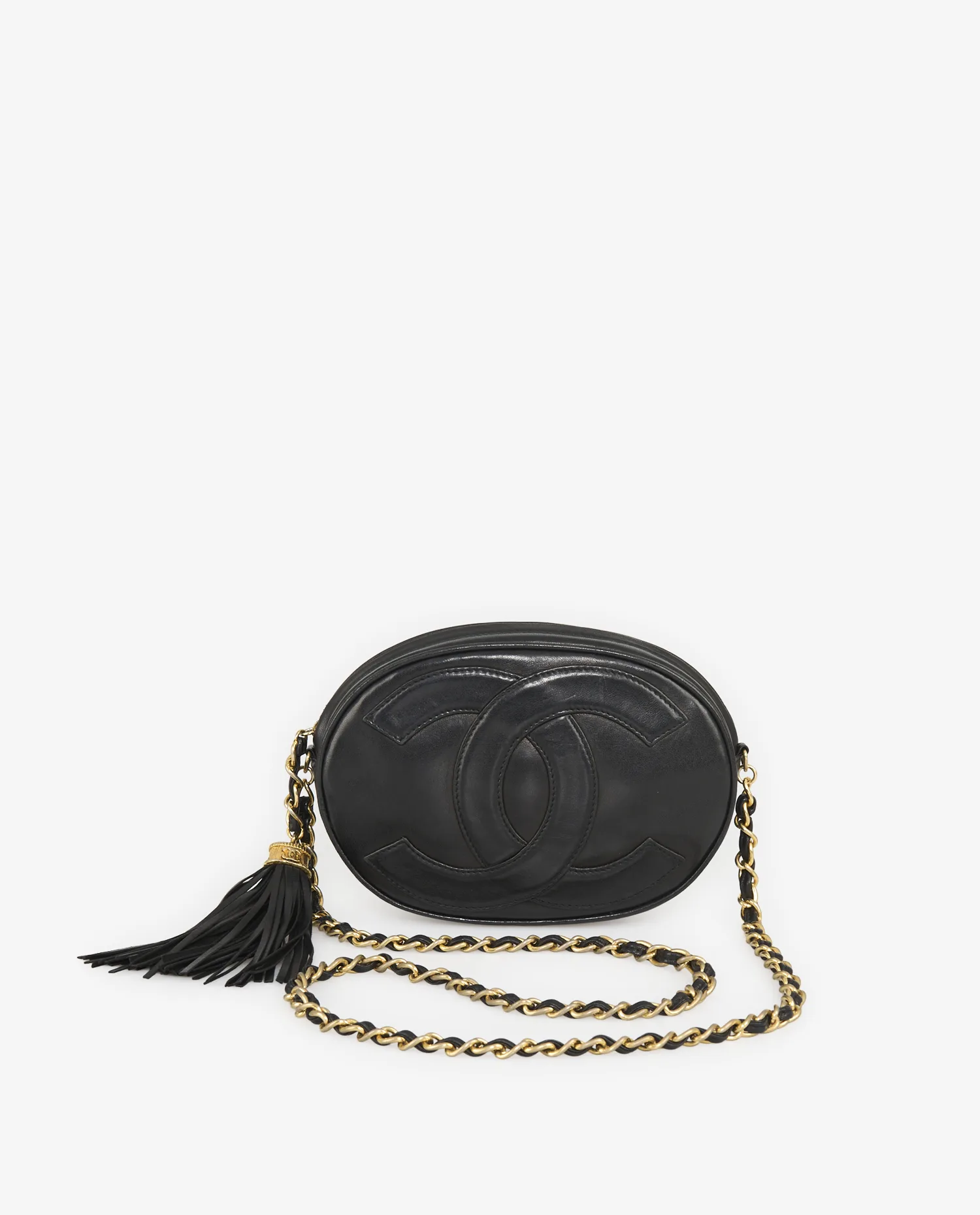Chanel vintage black lambskin leather mini camera bag - Photo 1