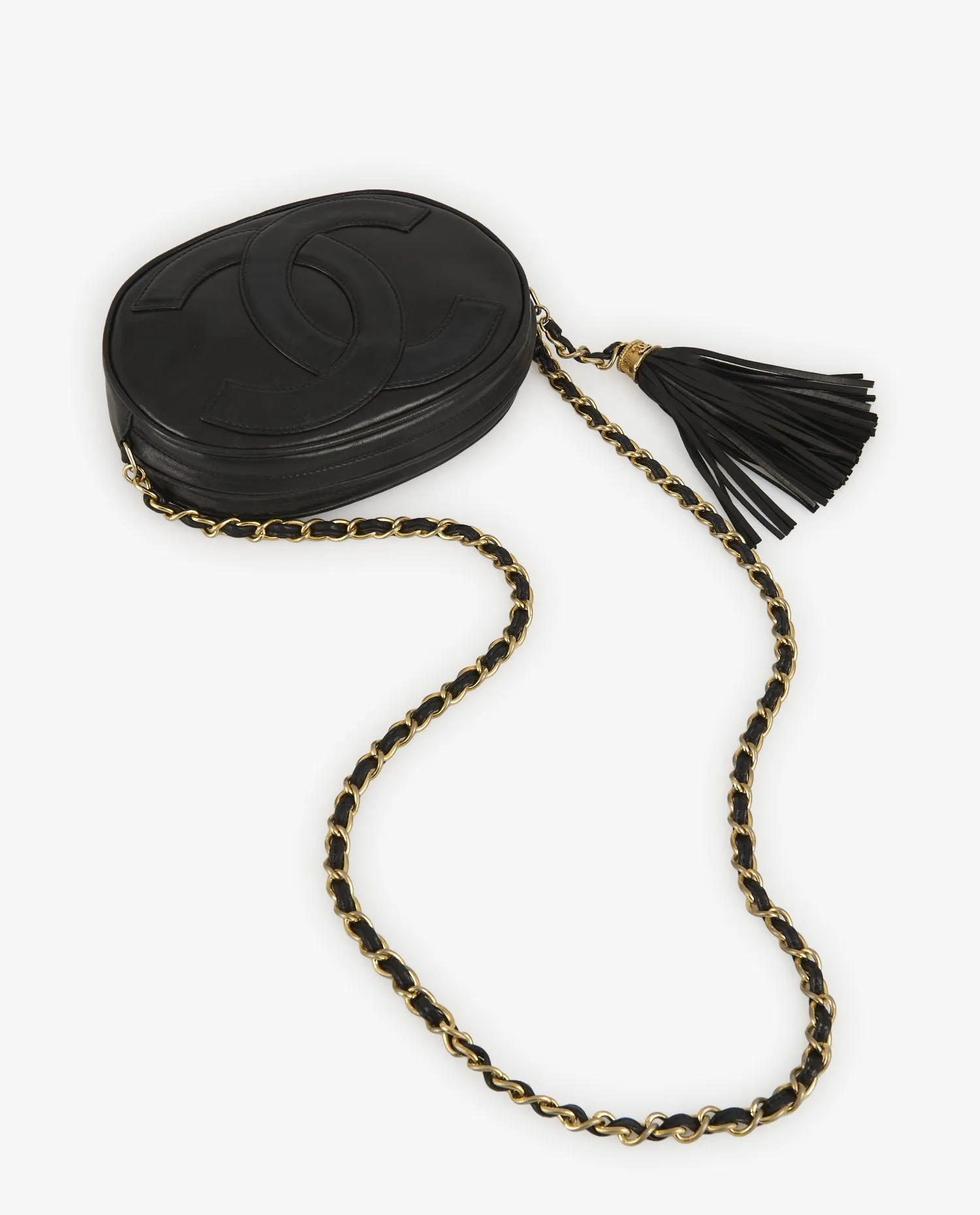 Chanel vintage black lambskin leather mini camera bag - Photo 9