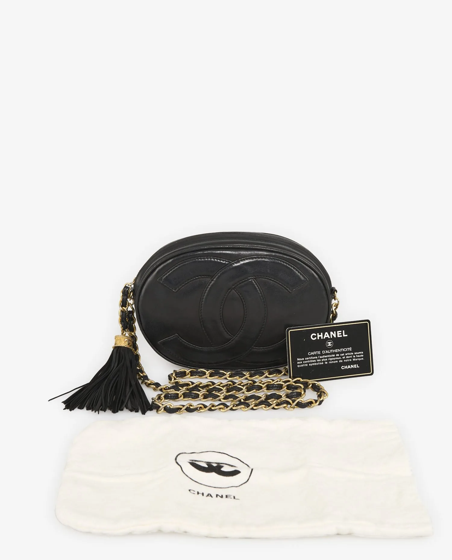 Chanel vintage black lambskin leather mini camera bag - Photo 7