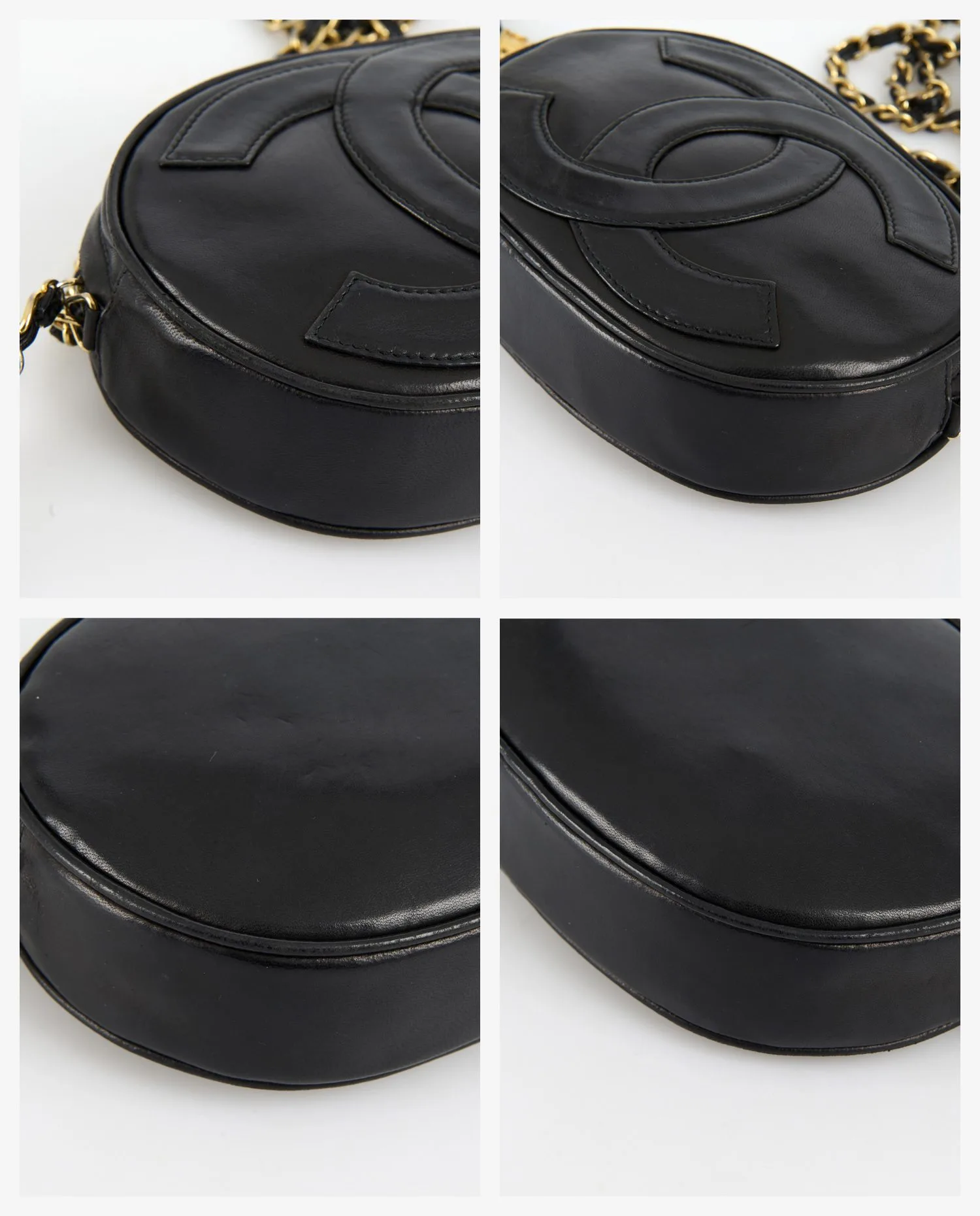 Chanel vintage black lambskin leather mini camera bag - Photo 6