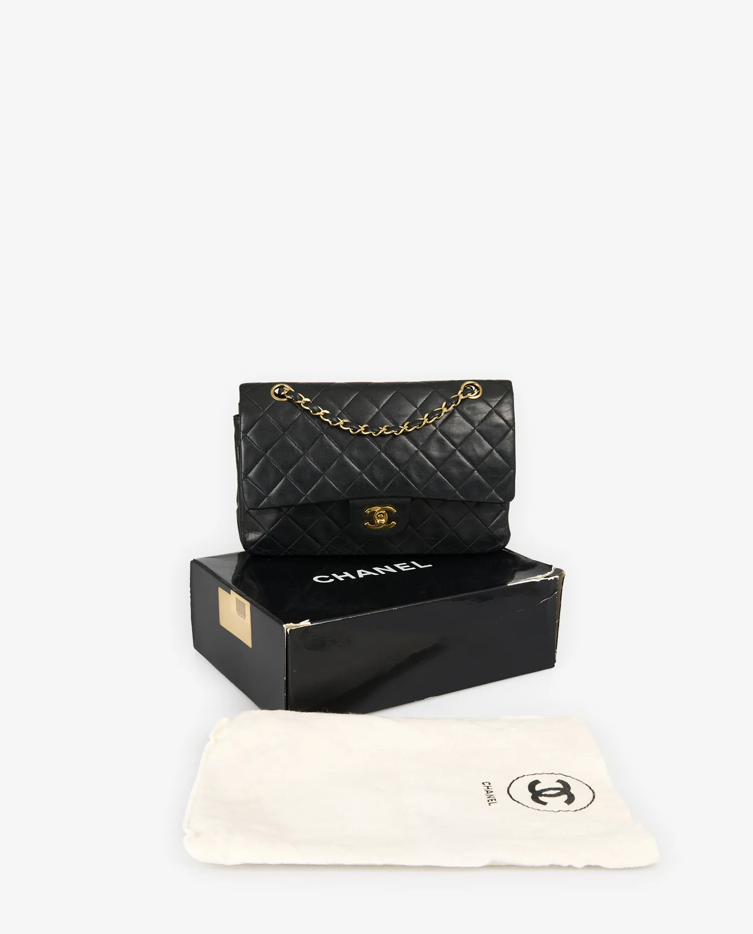 Sac Classique Chanel noir vintage - Photo 7