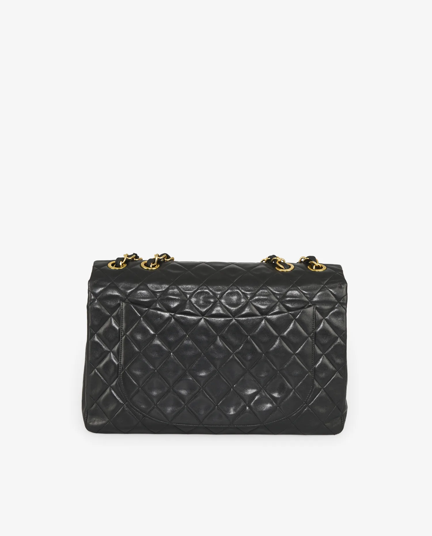 Maxi Jumbo Chanel cuir agneau noir vintage - Photo 4