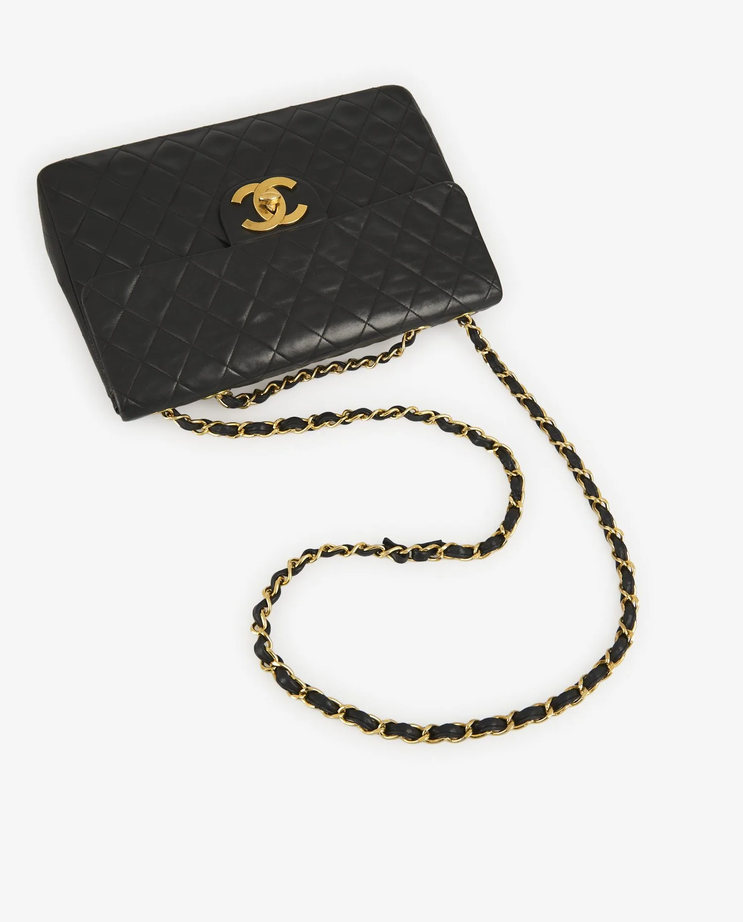 Maxi Jumbo Chanel cuir agneau noir vintage - Photo 8