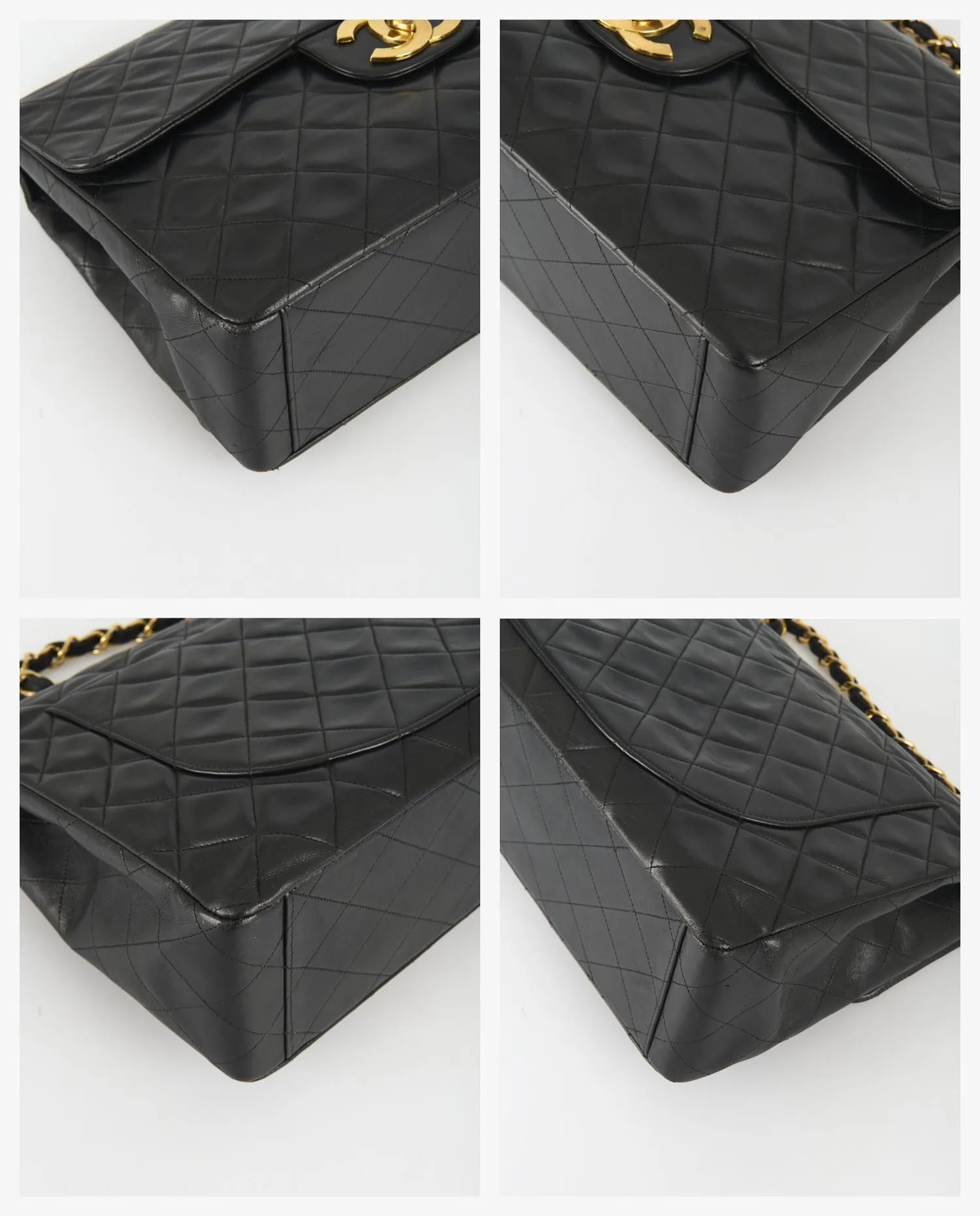 Maxi Jumbo Chanel cuir agneau noir vintage - Photo 6