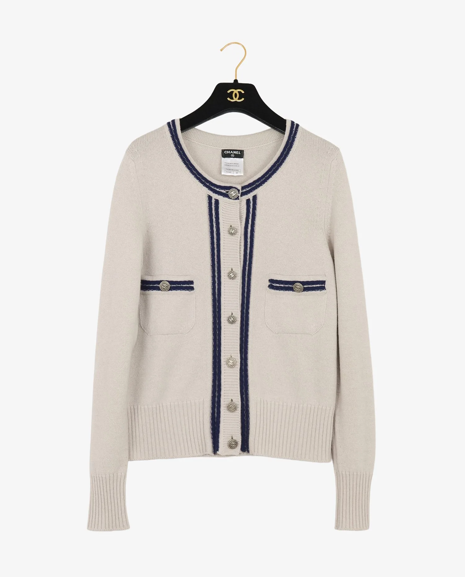 Gilet Chanel cachemire bicolore - Photo 1